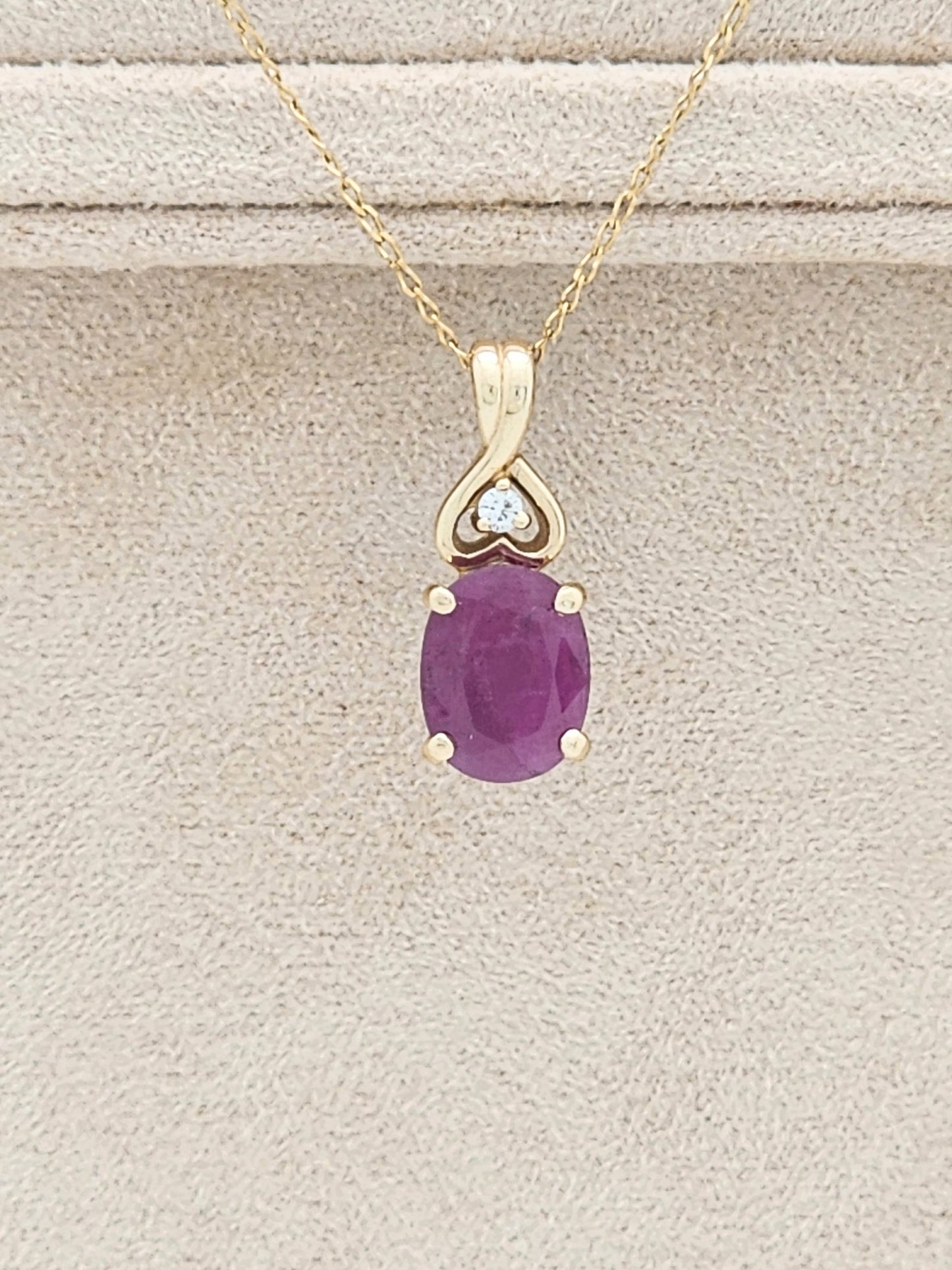 7 x 9 Oval Cut Ruby and Diamond Accent Pendant & Necklace!