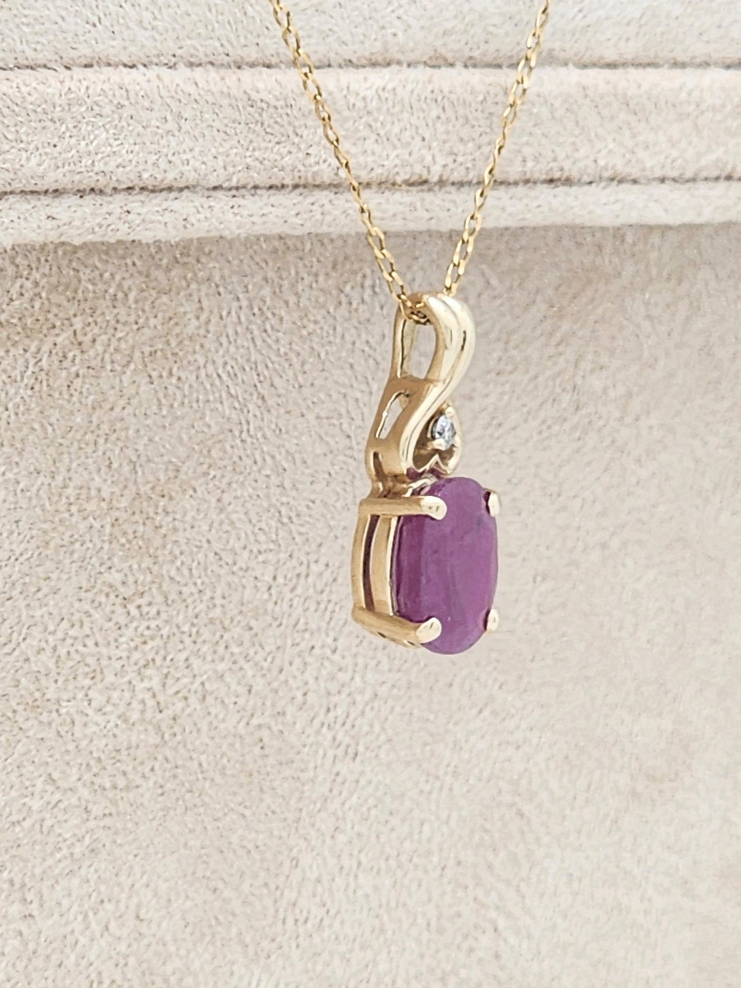 7 x 9 Oval Cut Ruby and Diamond Accent Pendant & Necklace!