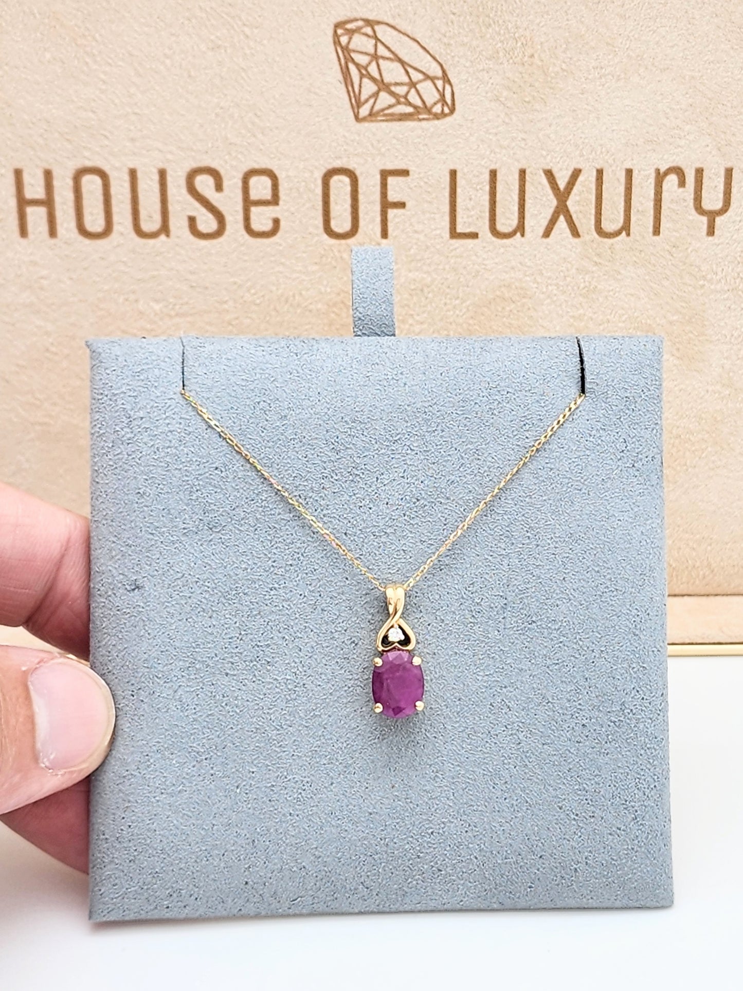 7 x 9 Oval Cut Ruby and Diamond Accent Pendant & Necklace!