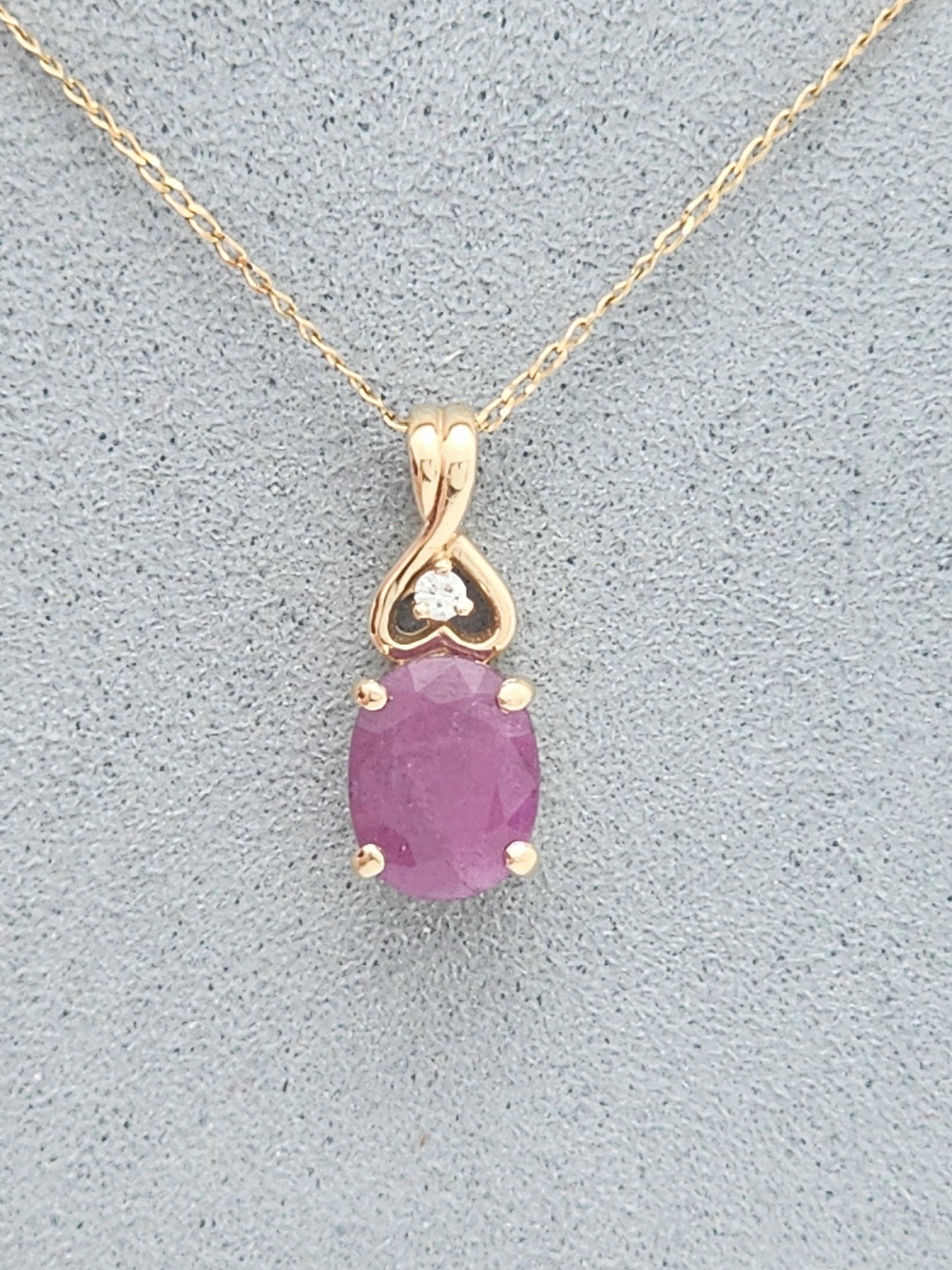 7 x 9 Oval Cut Ruby and Diamond Accent Pendant & Necklace!