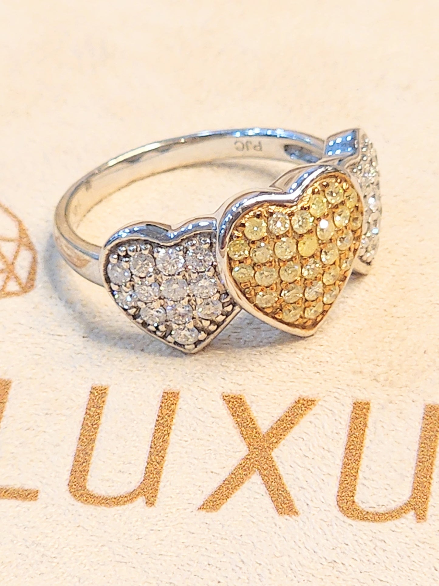 3-💛 Fancy Yellow and White Diamond Ring in 14K!! 1.00 Total Carats!!