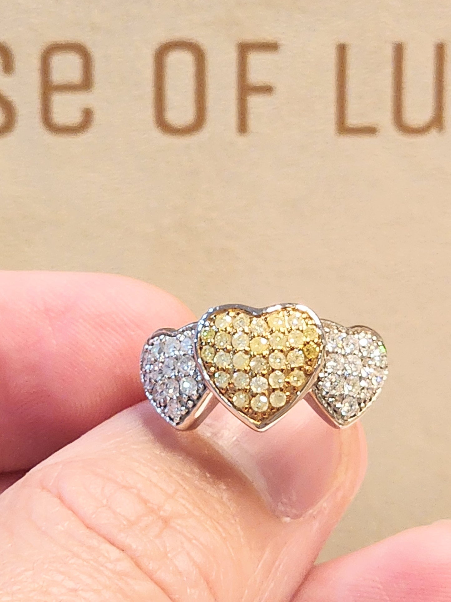 3-💛 Fancy Yellow and White Diamond Ring in 14K!! 1.00 Total Carats!!