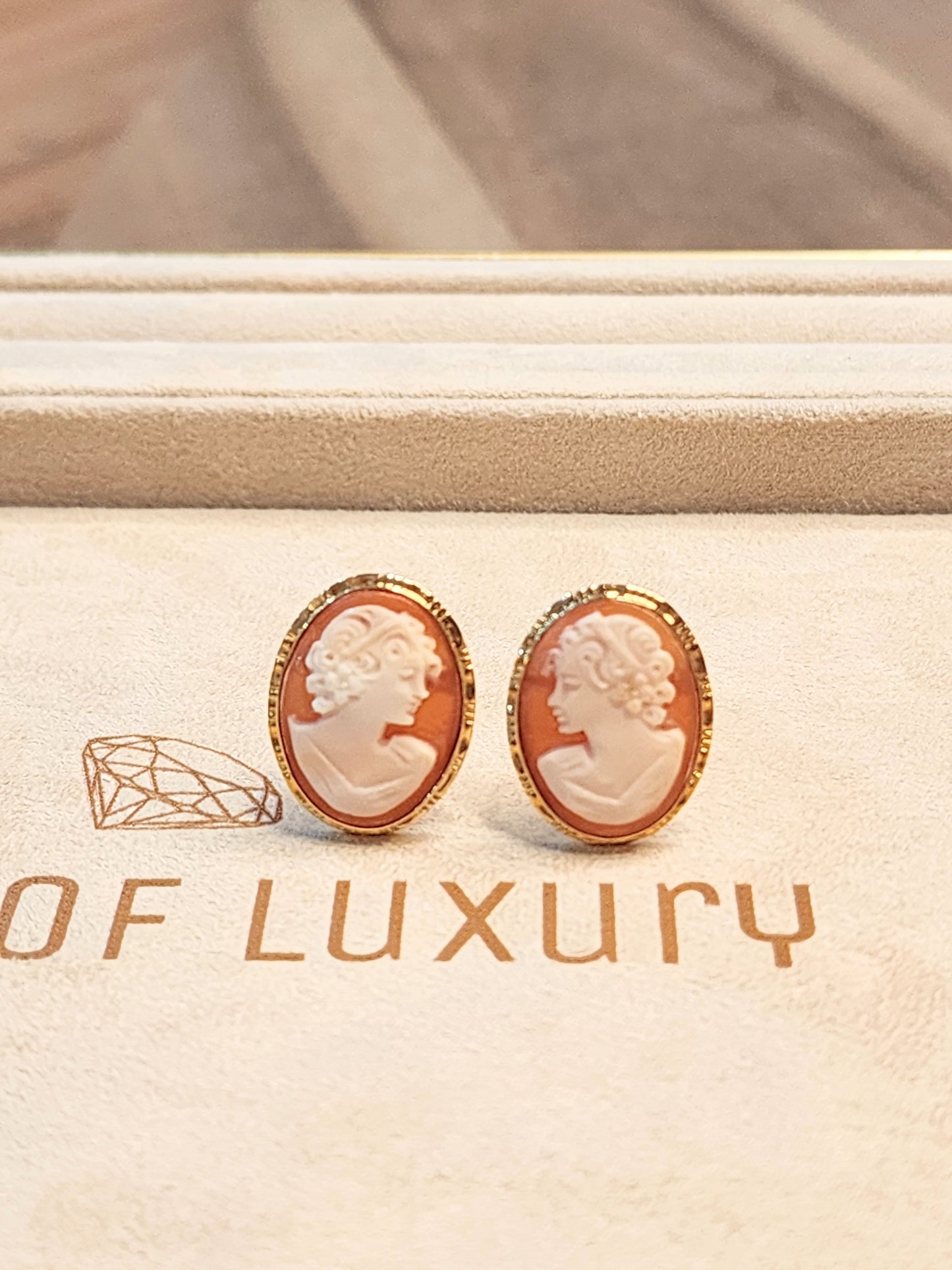 Vintage Cameo Earrings in 14KYG