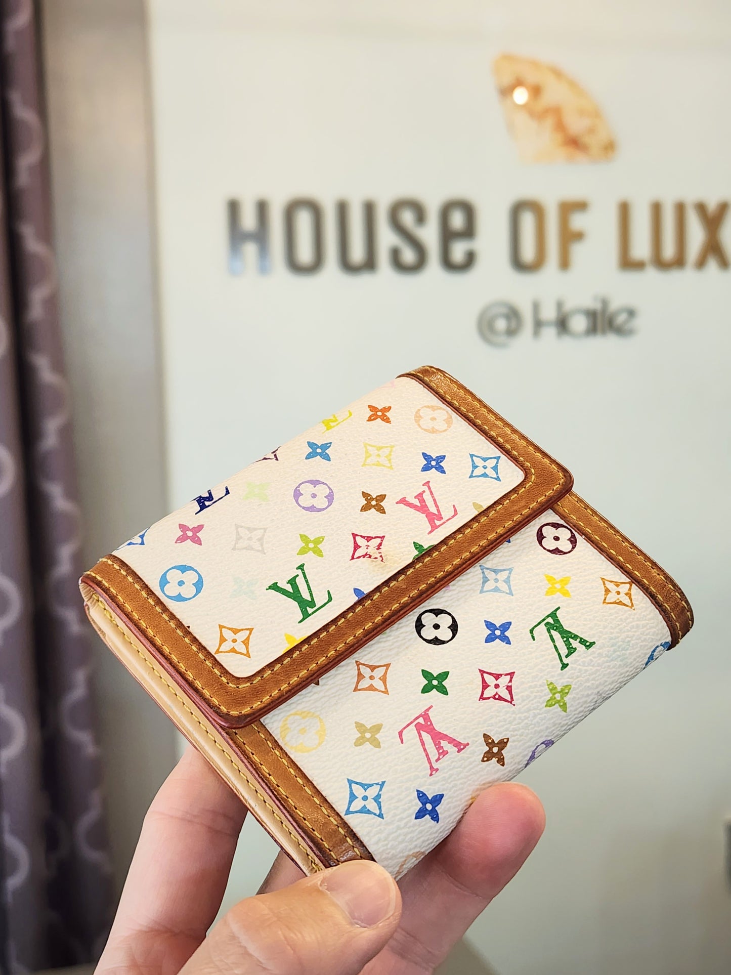 LOUIS VUITTON Monogram White Multicolor Porte-Monnaie Wallet