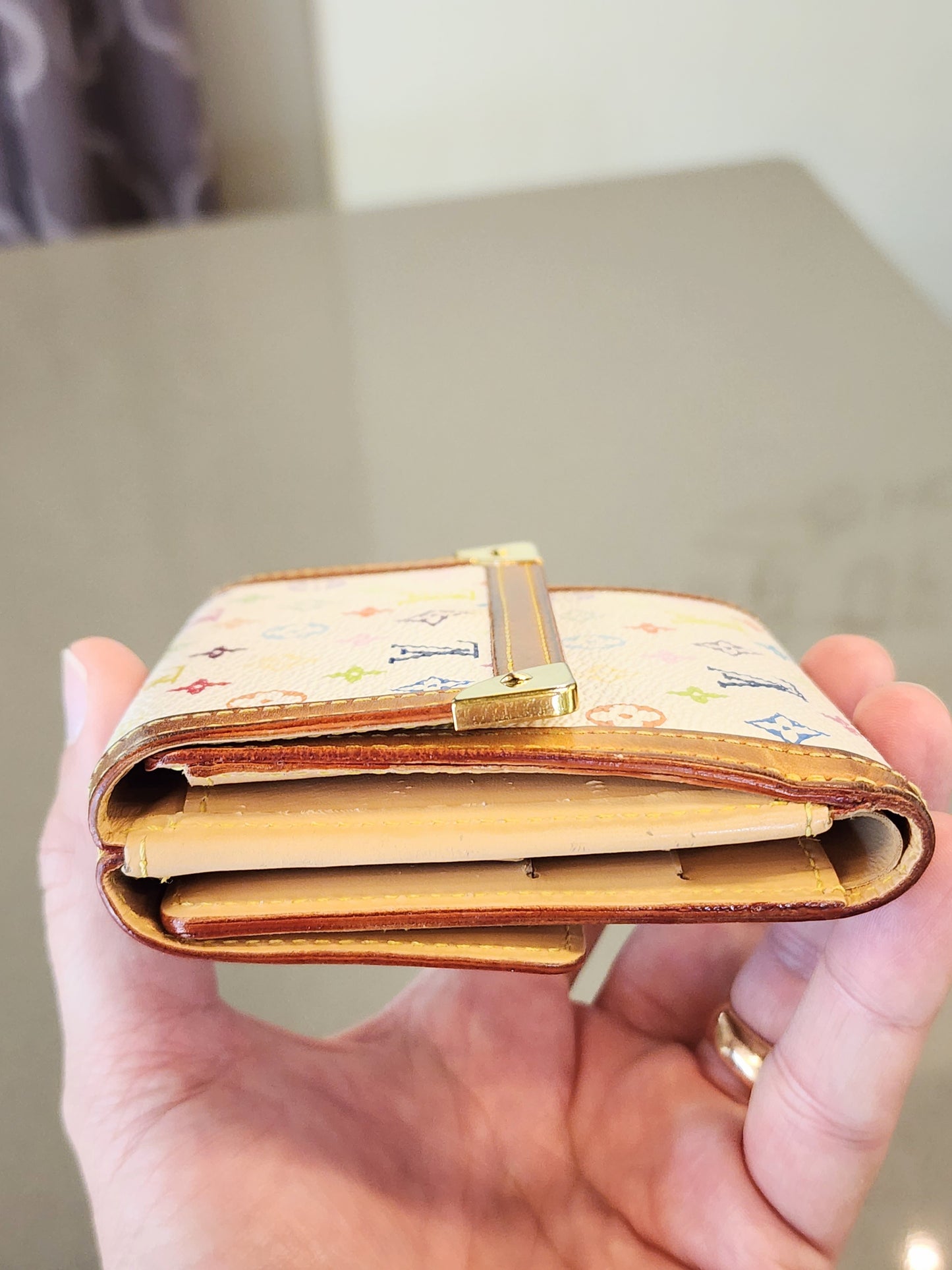 LOUIS VUITTON Monogram White Multicolor Porte-Monnaie Wallet
