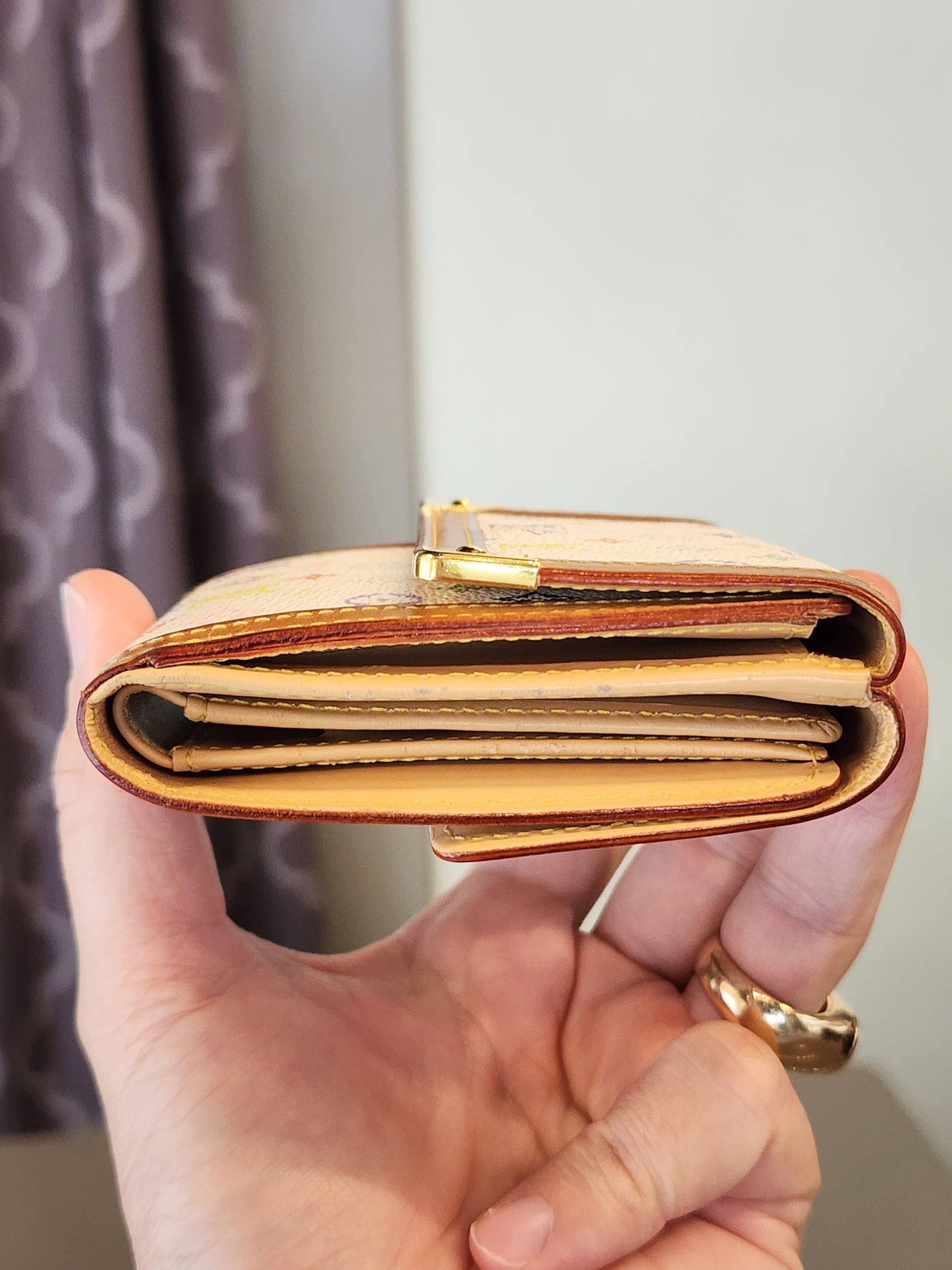 LOUIS VUITTON Monogram White Multicolor Porte-Monnaie Wallet