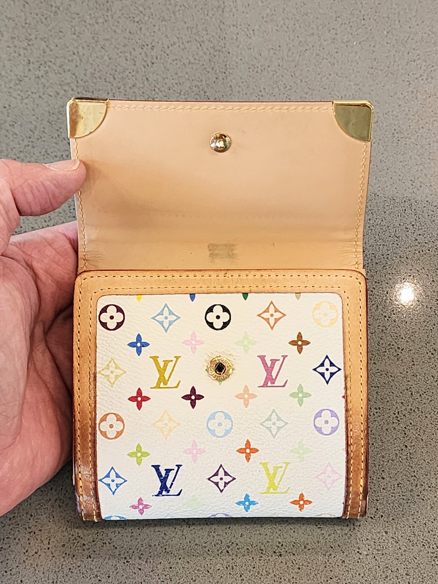 LOUIS VUITTON Monogram White Multicolor Porte-Monnaie Wallet