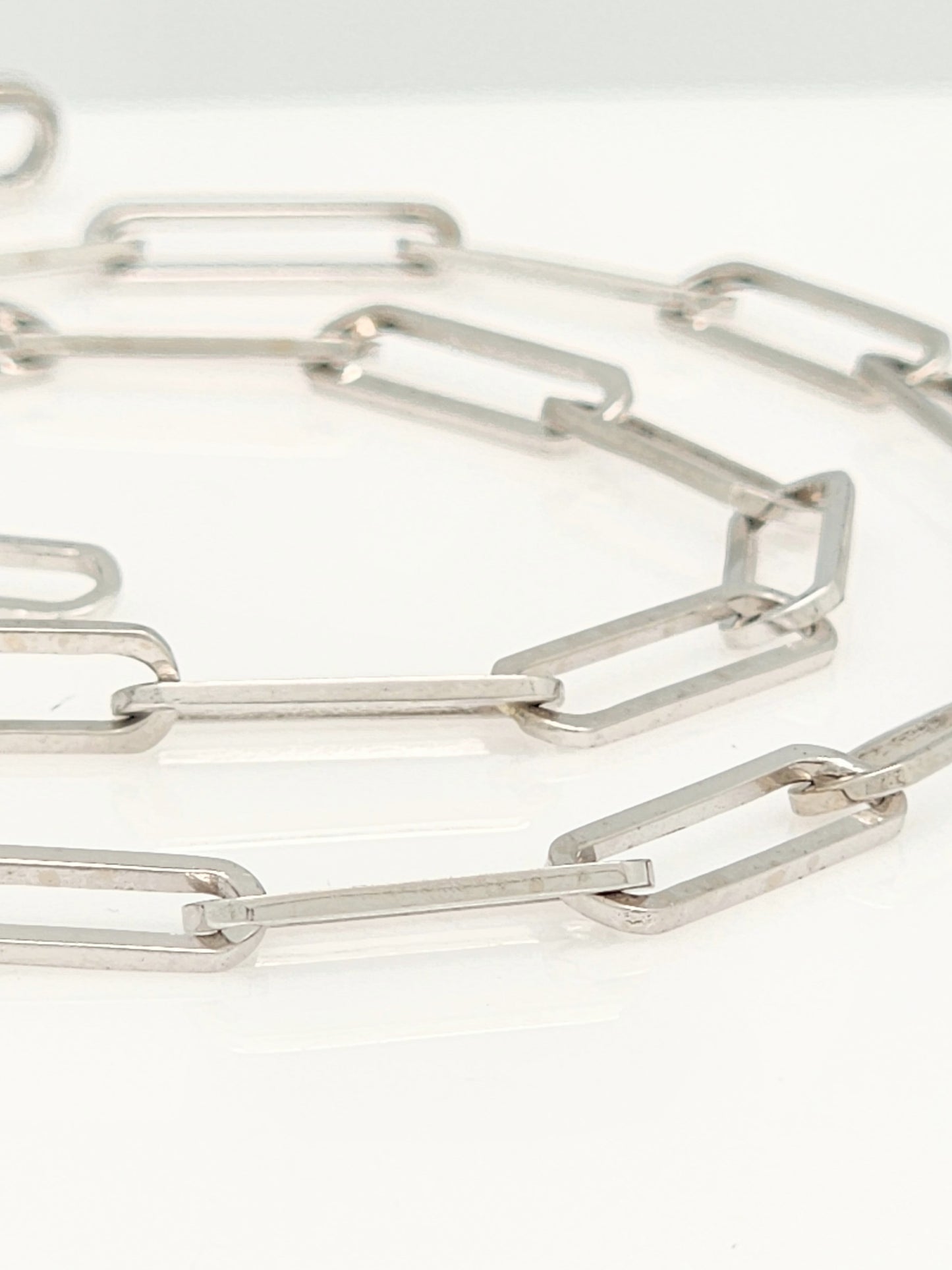 19" PAPERCLIP Necklace in 14K White Gold