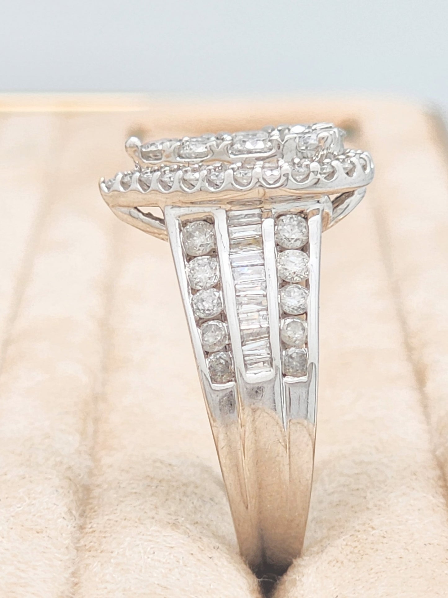 2.00 Carat Pear Shape Diamond Halo Cluster Ring in 14KWG!!