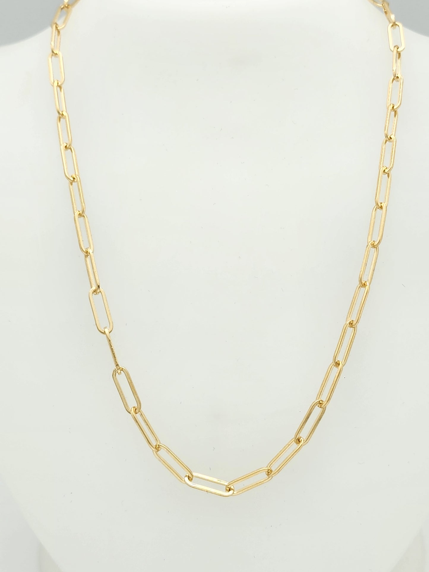 SOLID 18" PAPERCLIP NECKLACE in 14KYG