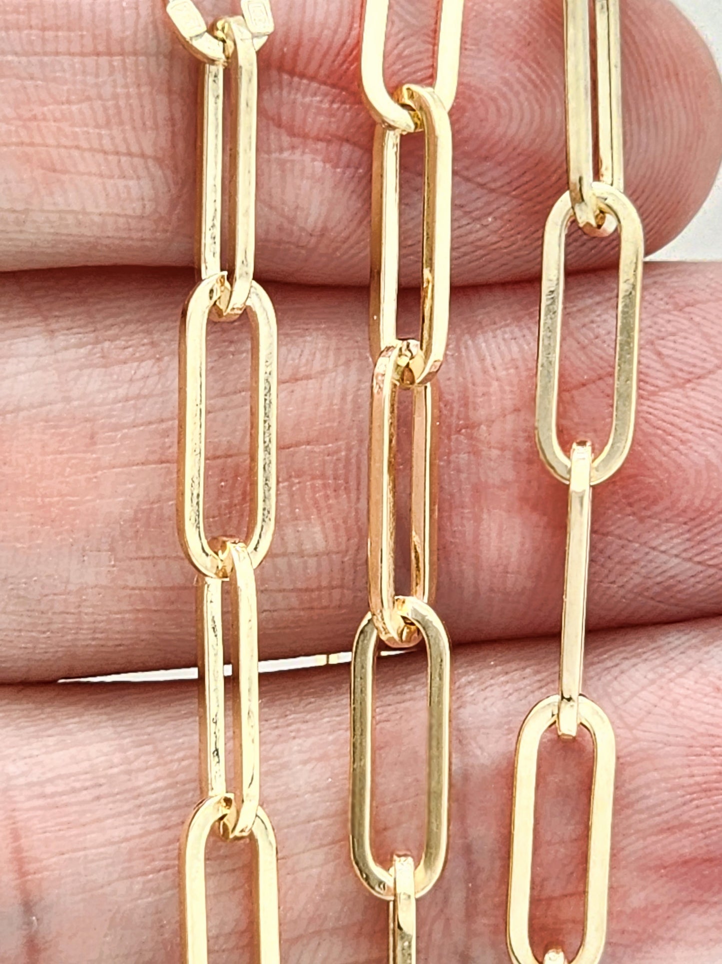 SOLID 18" PAPERCLIP NECKLACE in 14KYG