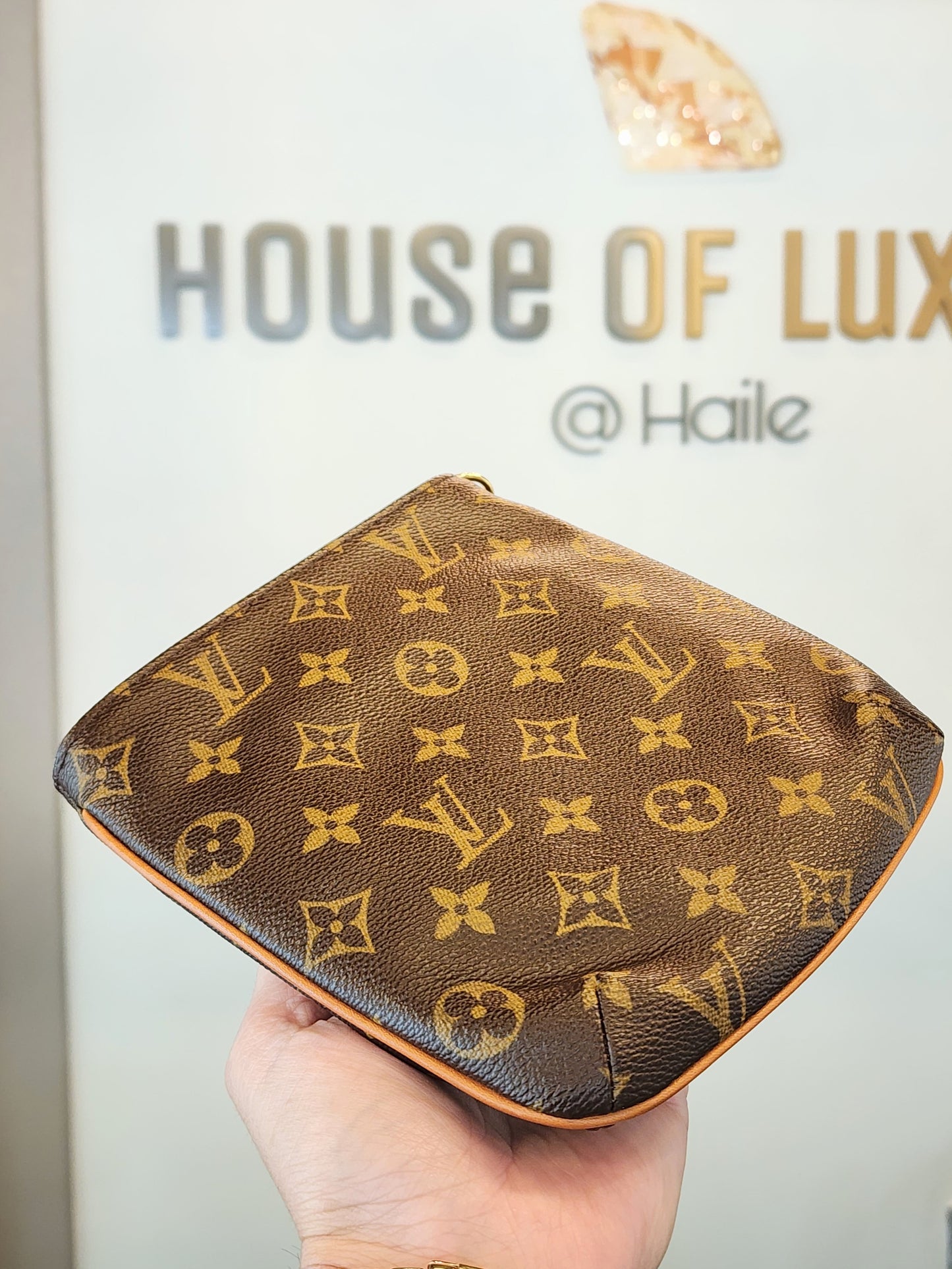 LOUIS VUITTON Monogram Partition Wristlet
