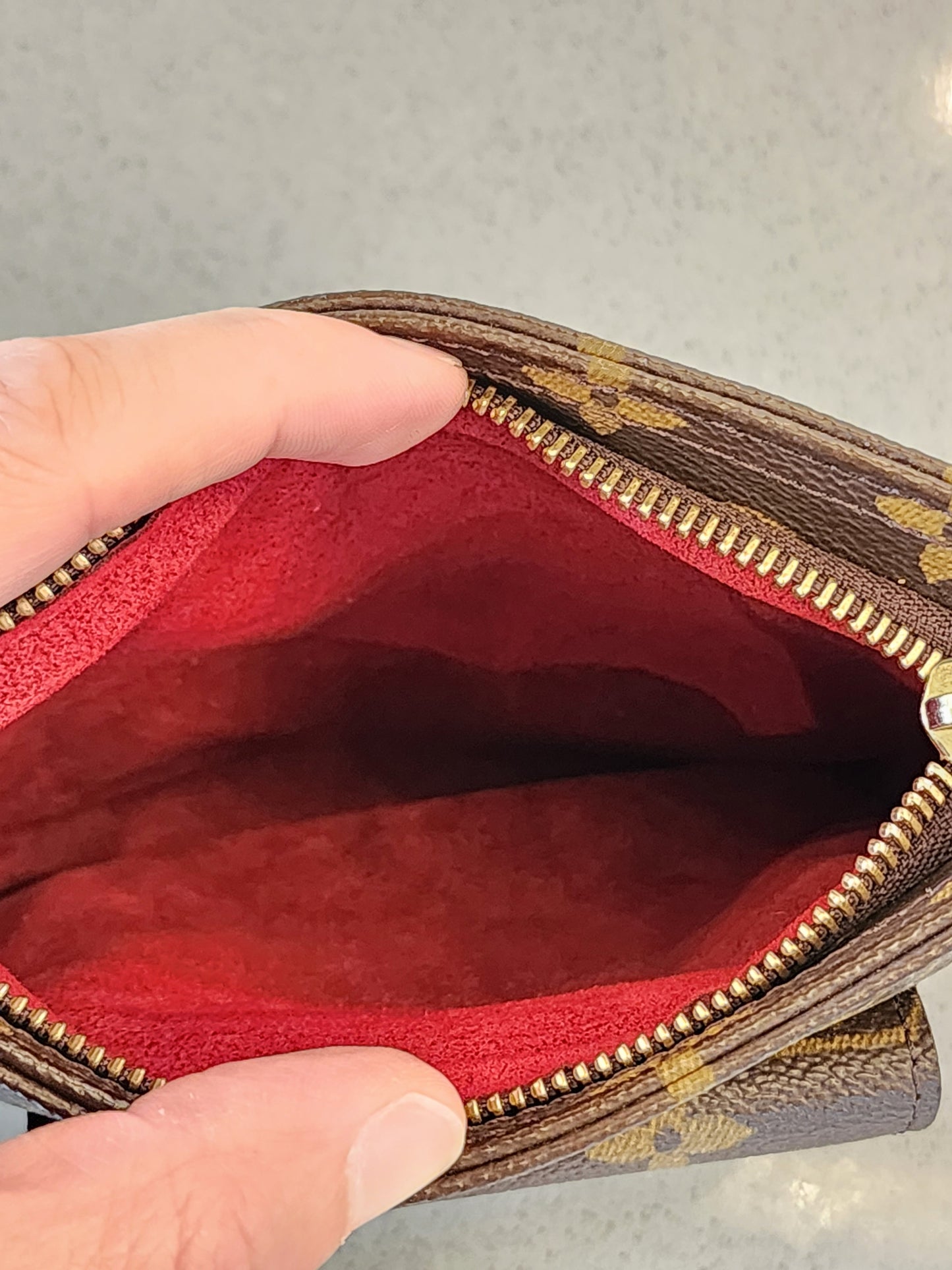LOUIS VUITTON Monogram Partition Wristlet