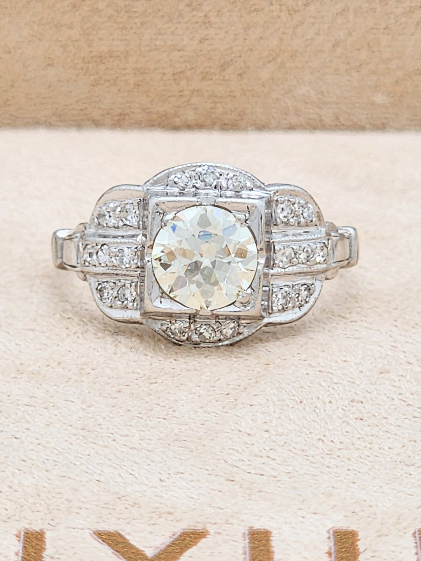 Check Out this Amazing Estate Diamond Engagement Ring in Platinum!!!! .92 Carat Center European Cut Diamond!!!