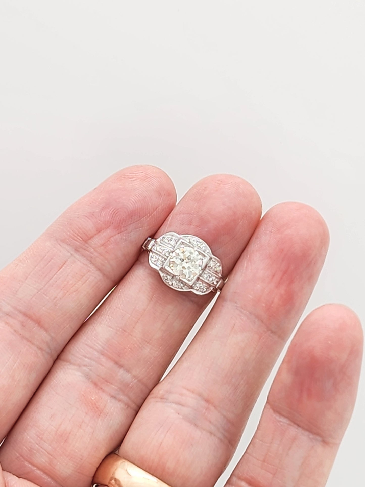 Check Out this Amazing Estate Diamond Engagement Ring in Platinum!!!! .92 Carat Center European Cut Diamond!!!