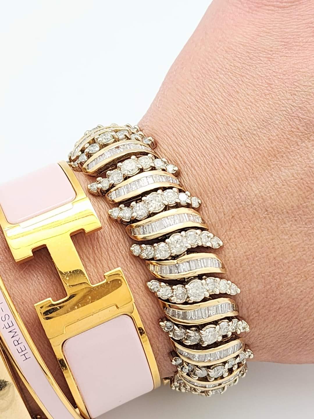 MASSIVE 15.00 CARAT DIAMOND BRACELET in 14KYG!!! 80.6 GRAMS