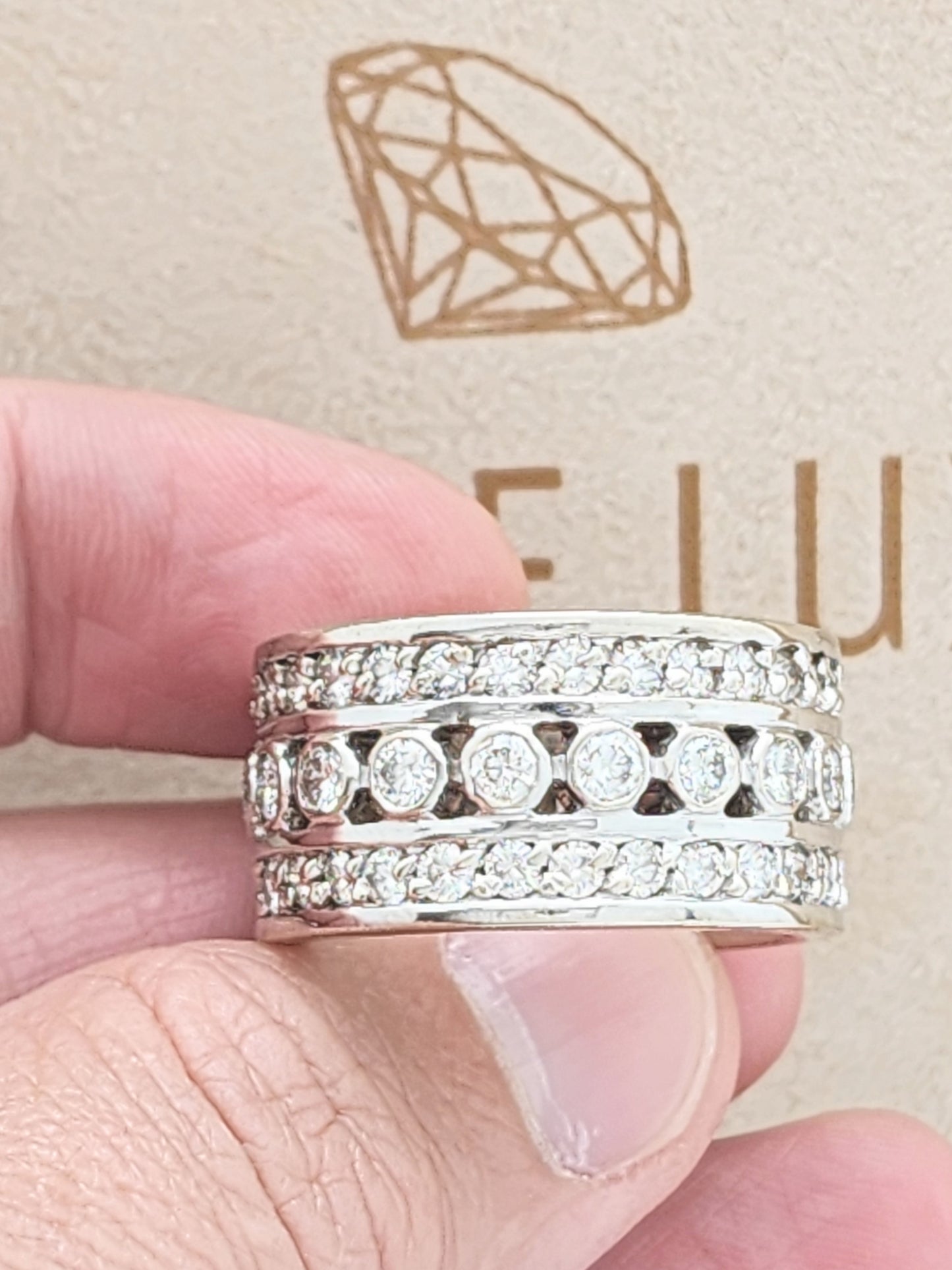 MASSIVE CUSTOM MEN'S 5.00 CARAT DIAMOND BAND in 14K!!!!