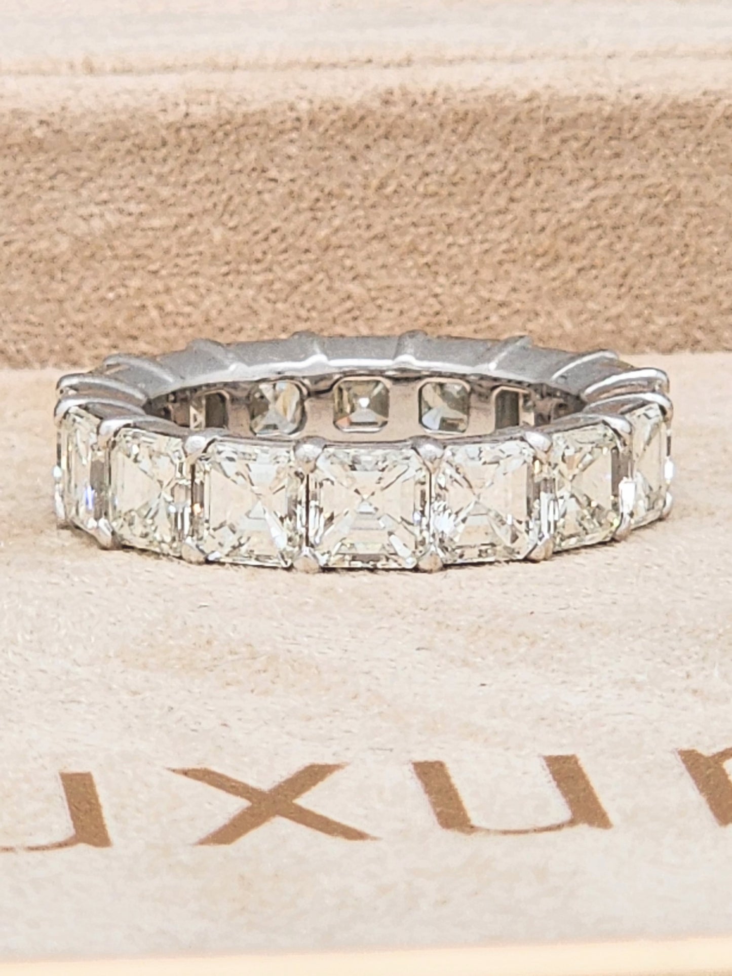 8.40 Carat Asscher Cut Diamond Eternity Band in 18KWG!!