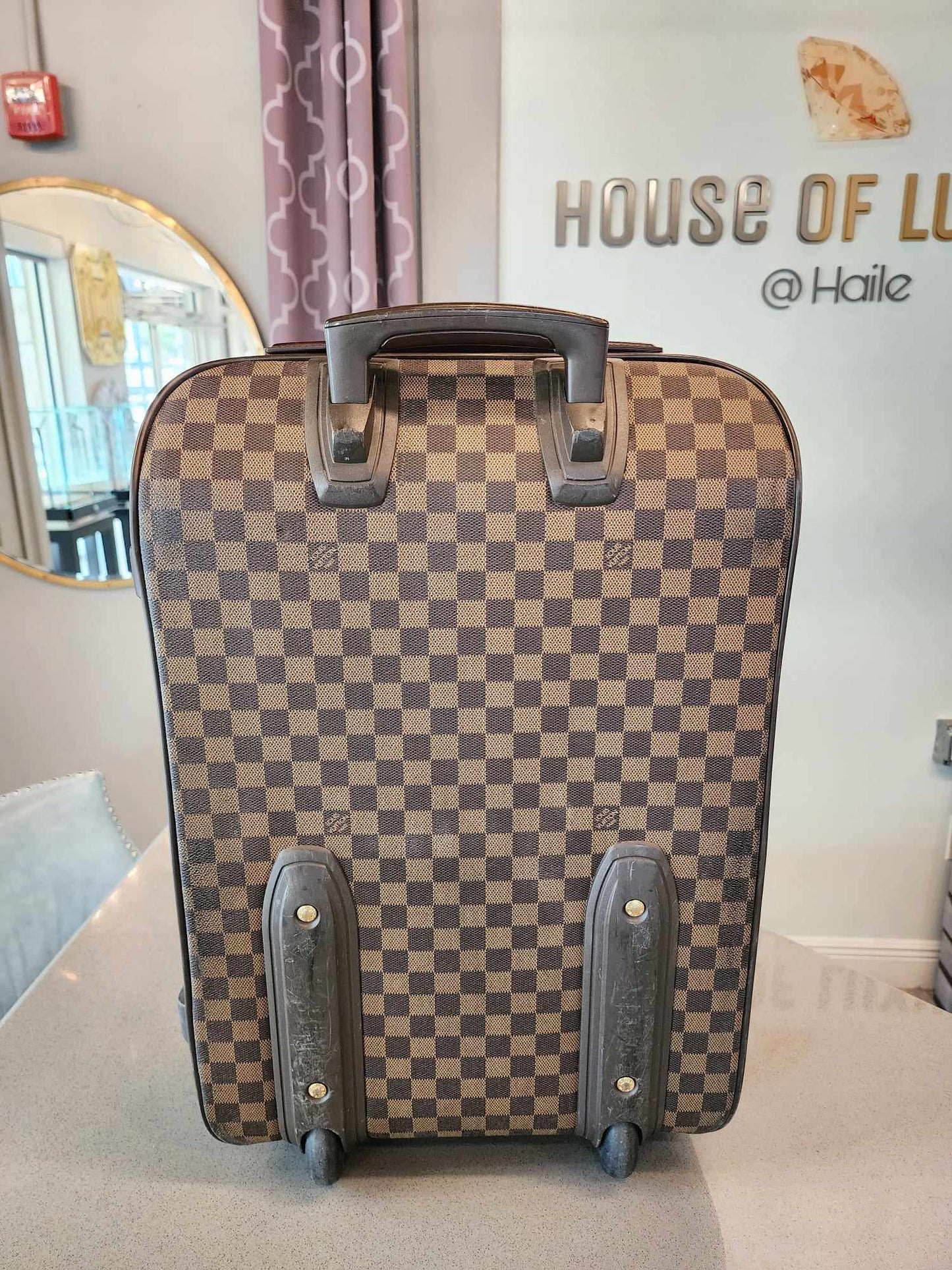 LOUIS VUITTON Damier Ebene Pegase 55 Travel Suitcase (Beautiful Bag but has Wear from Travel - Please See Pics)