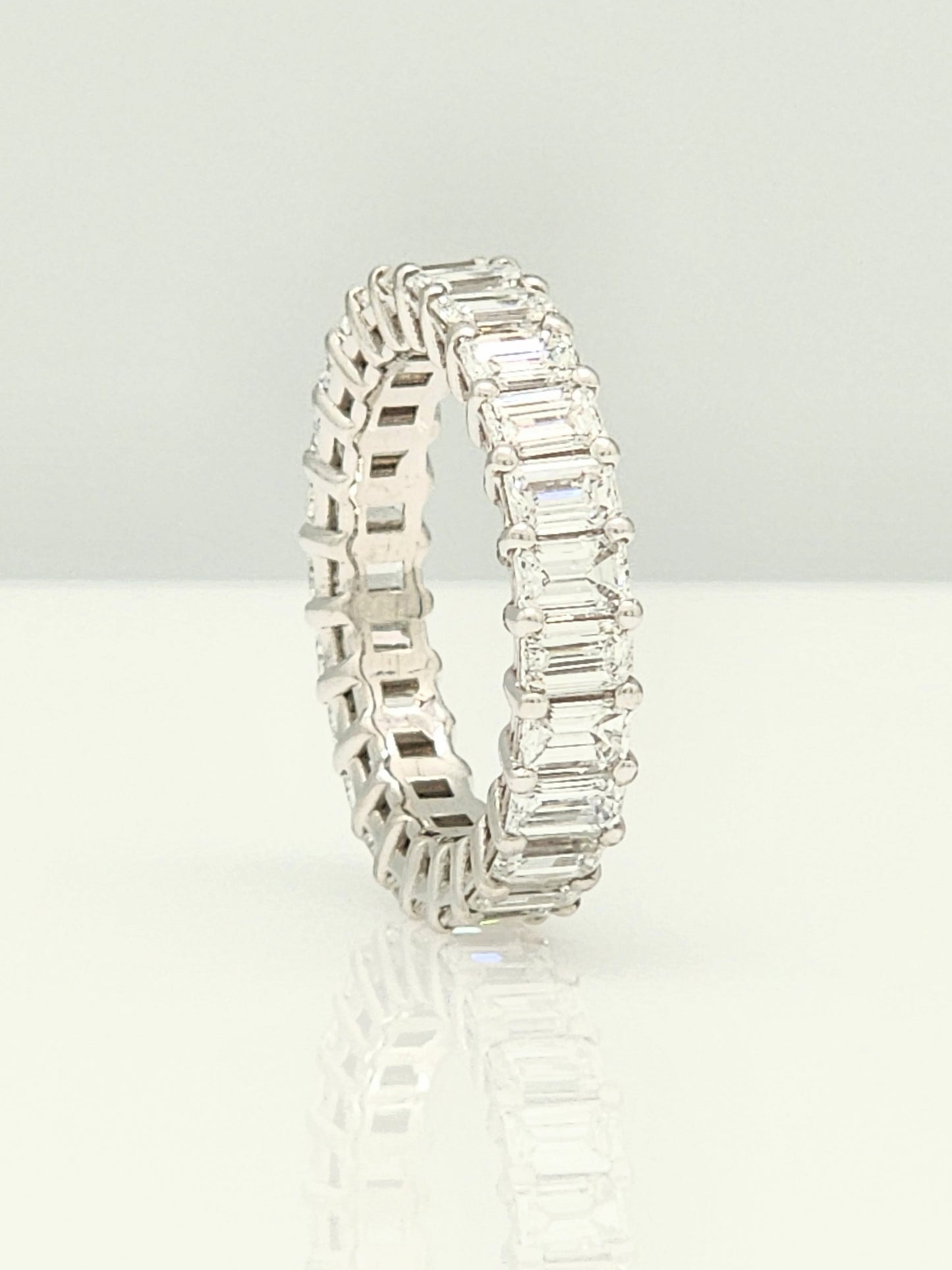 5.30 Carat Emerald Cut Diamond Eternity Band in 14KWG!!