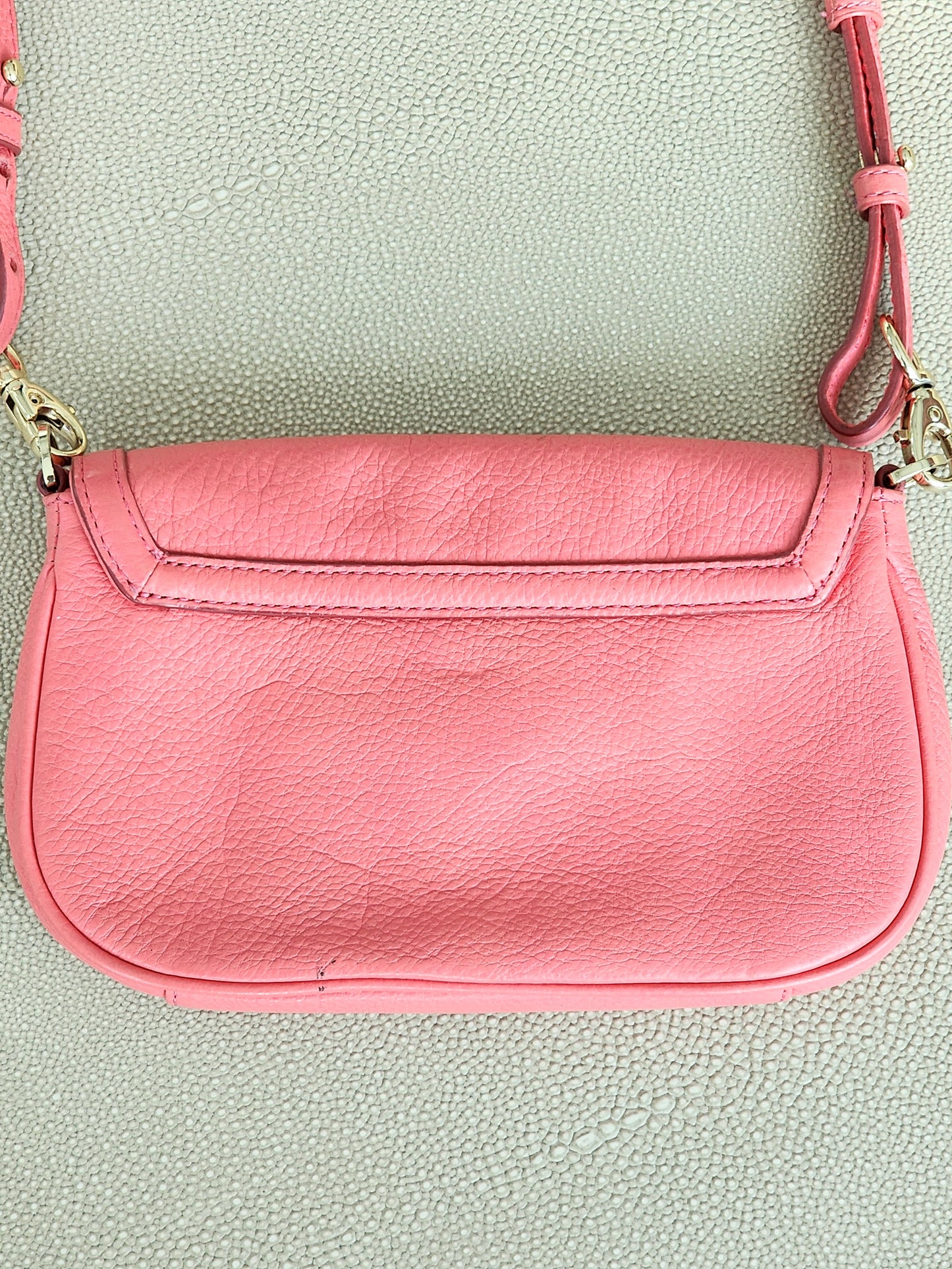 TORY BURCH Amanda Mini Crossbody Clutch in Pink Pebbled Leather