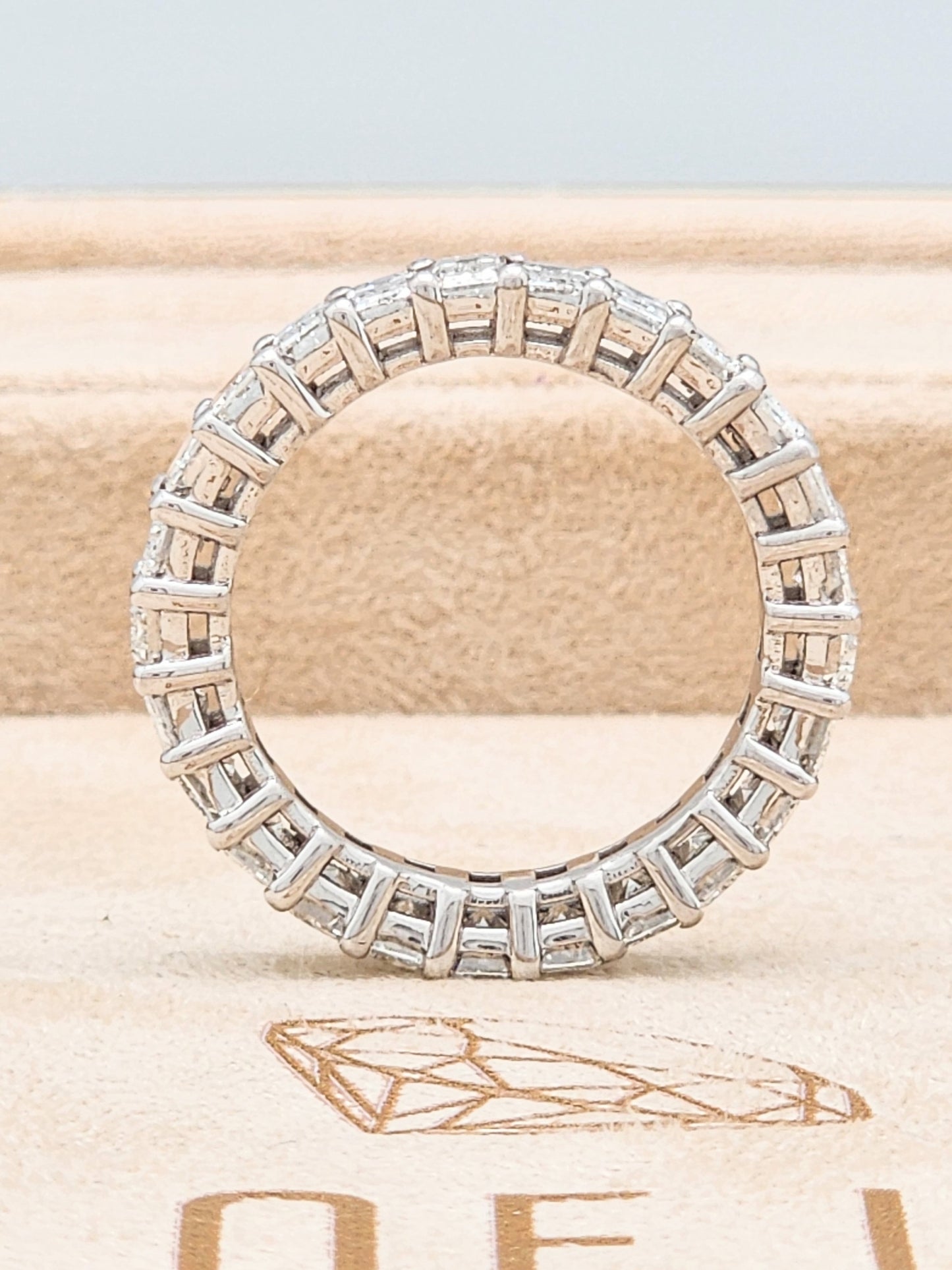 5.30 Carat Emerald Cut Diamond Eternity Band in 14KWG!!