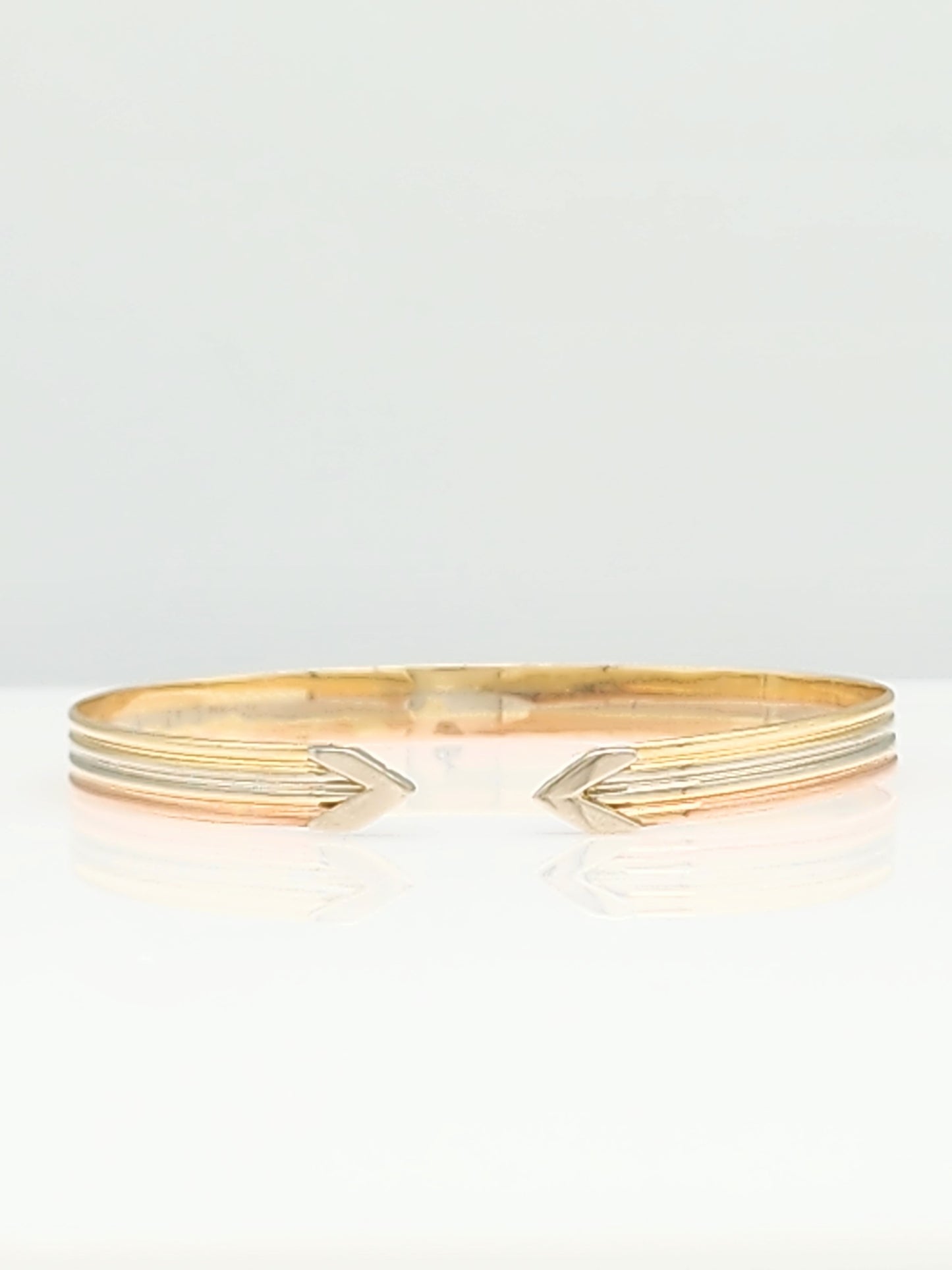14K Tri-Gold Cuff Bracelet 6mm