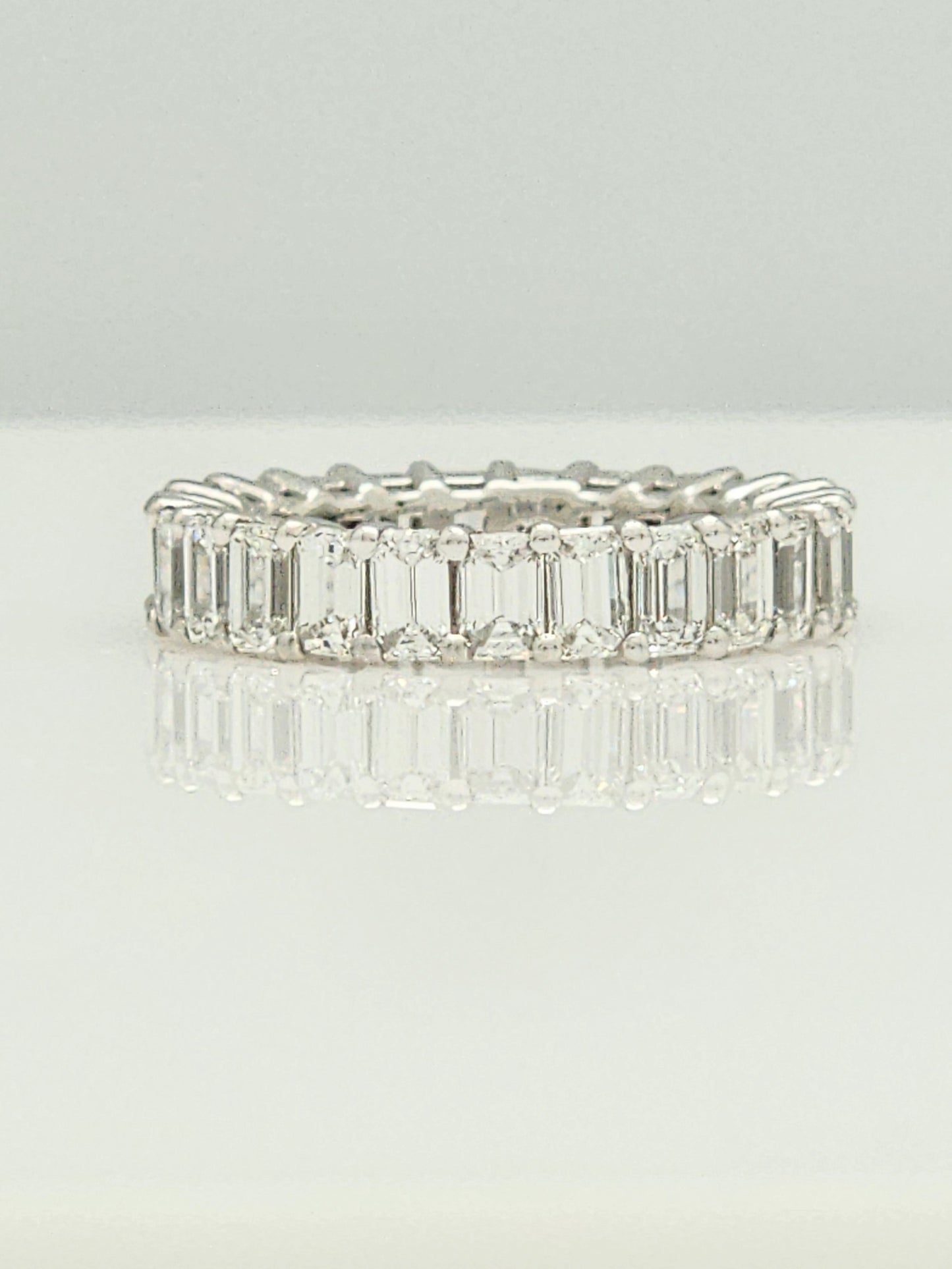 5.30 Carat Emerald Cut Diamond Eternity Band in 14KWG!!