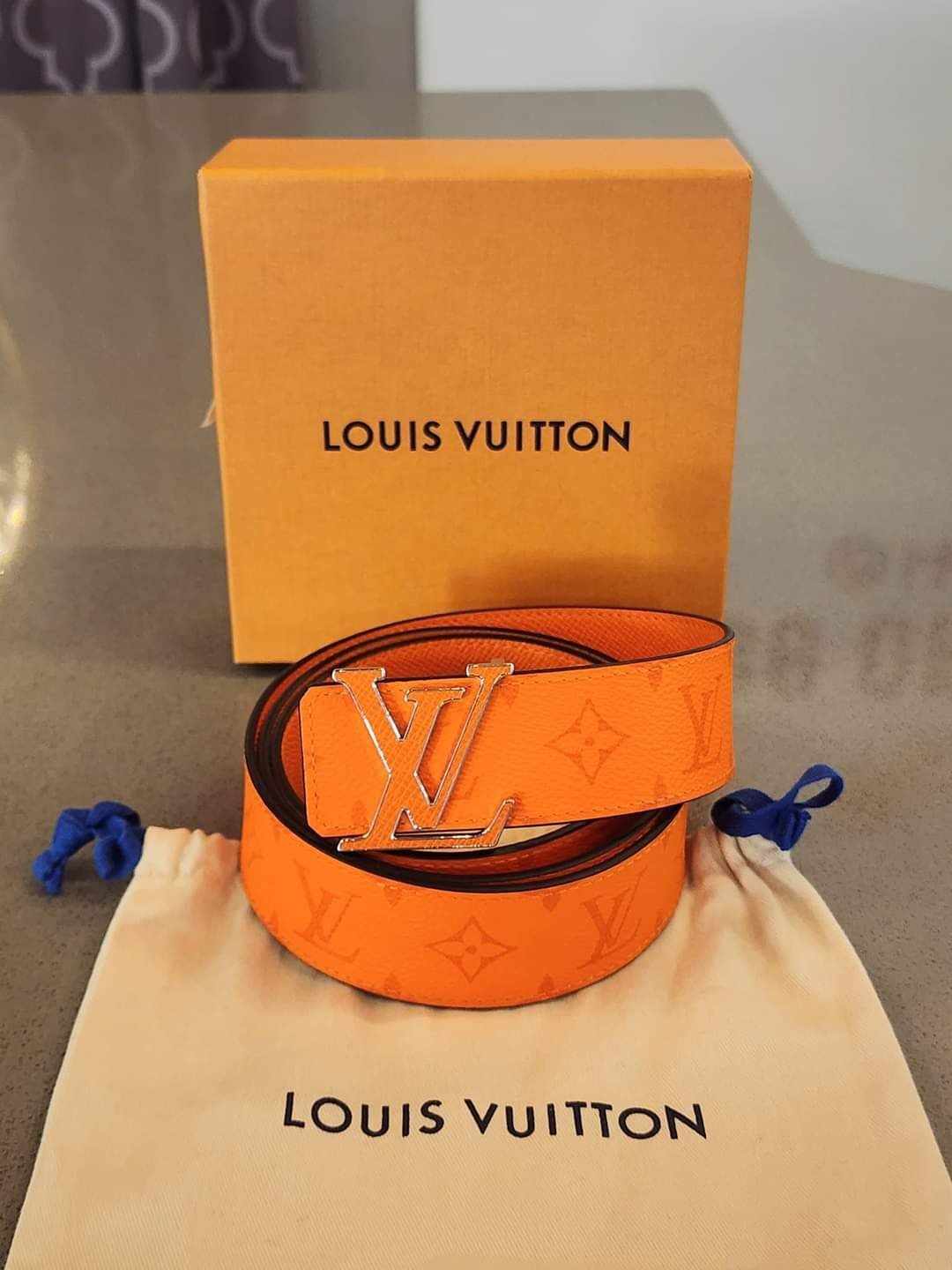 LOUIS VUITTON LV Initials Monogram Reversible Belt in Volcano Orange 110 • 44 (US 38)