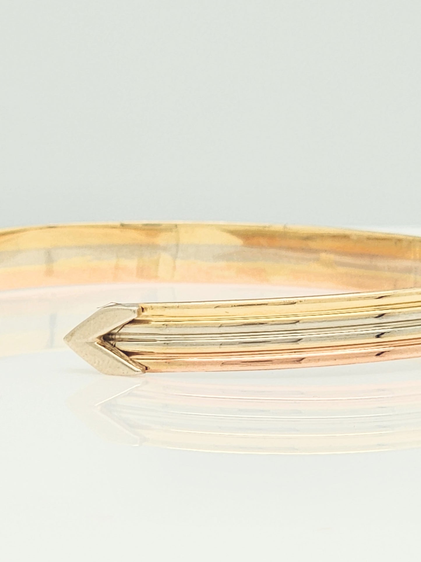 14K Tri-Gold Cuff Bracelet 6mm