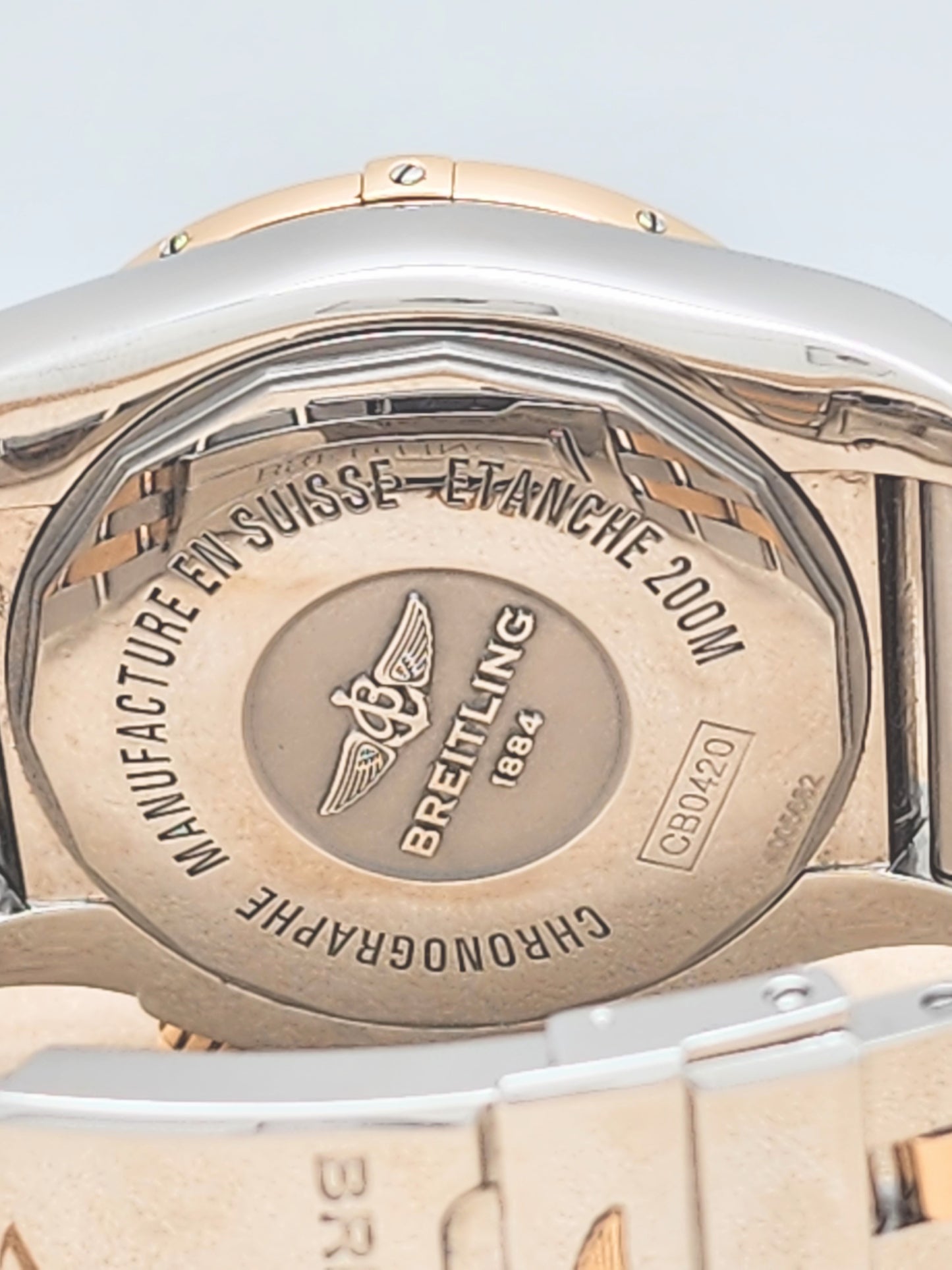 BREITLING Chronomat 44 GMT Stainless/Rose with Brown Dial CB0420 Complete Set!!!!! Retail: $15,600 HUGE SAVINGS!!!