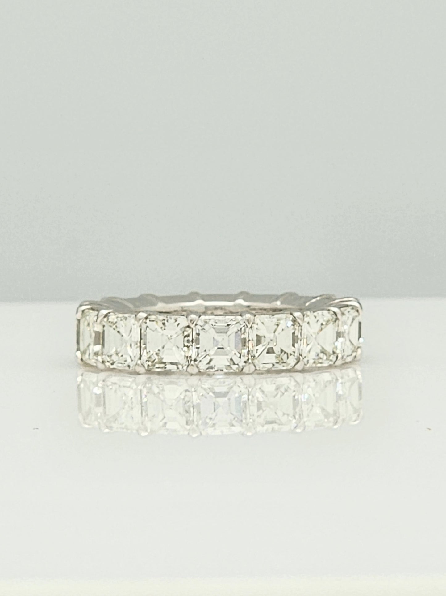 8.40 Carat Asscher Cut Diamond Eternity Band in 18KWG!!