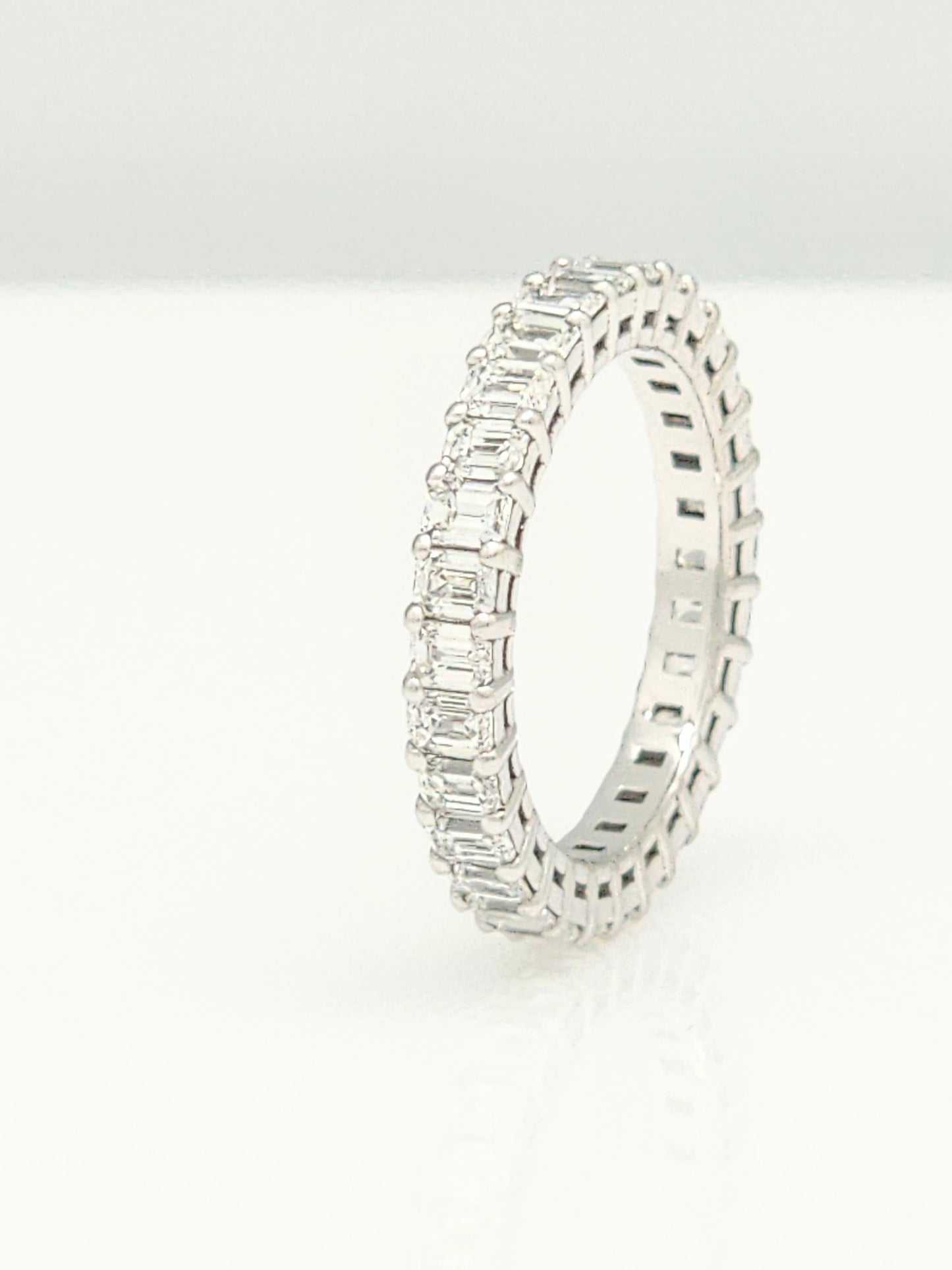 3.00 Carat Emerald Cut Diamond Eternity Band in 14KWG!!