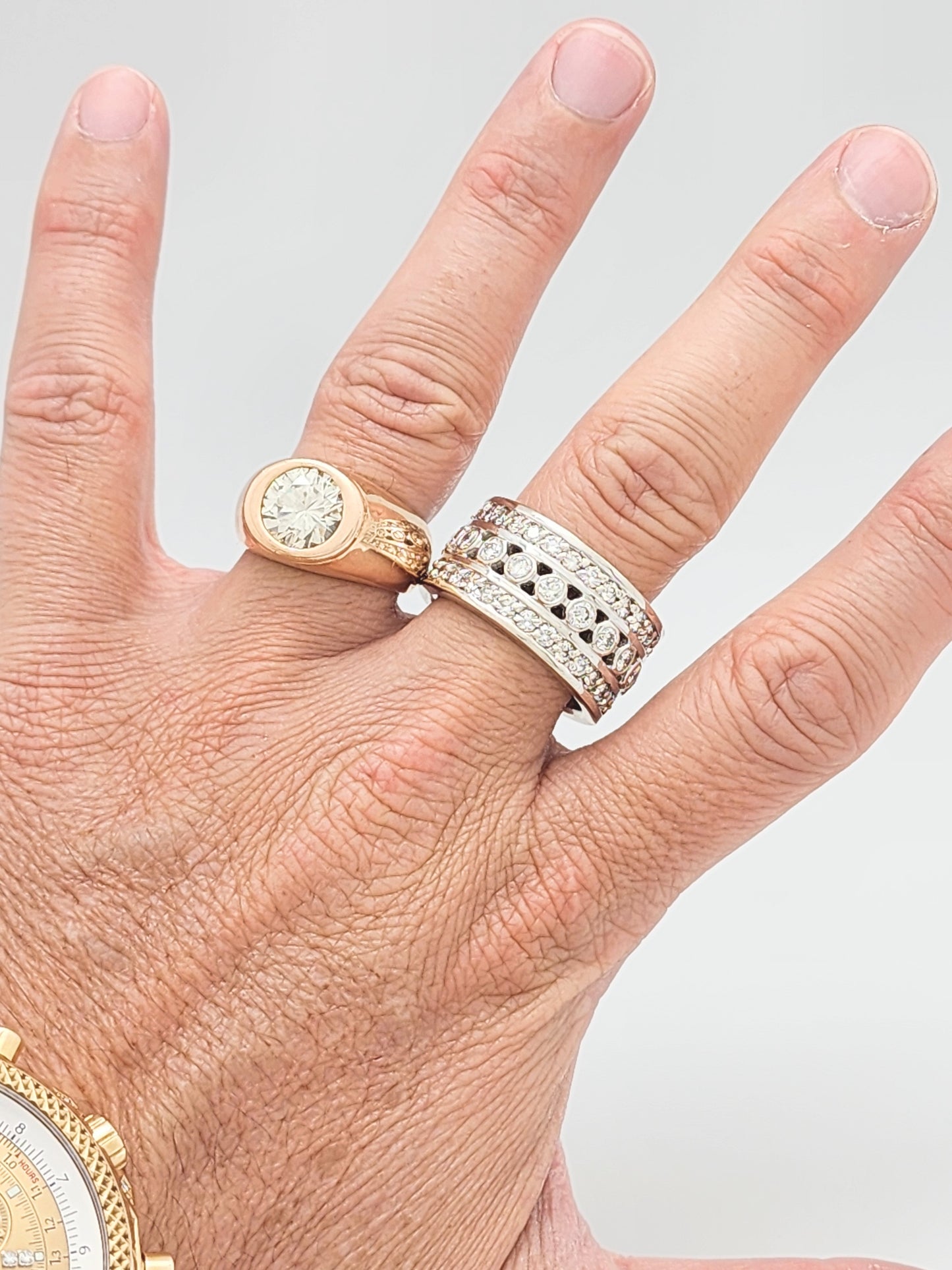 MASSIVE CUSTOM MEN'S 5.00 CARAT DIAMOND BAND in 14K!!!!