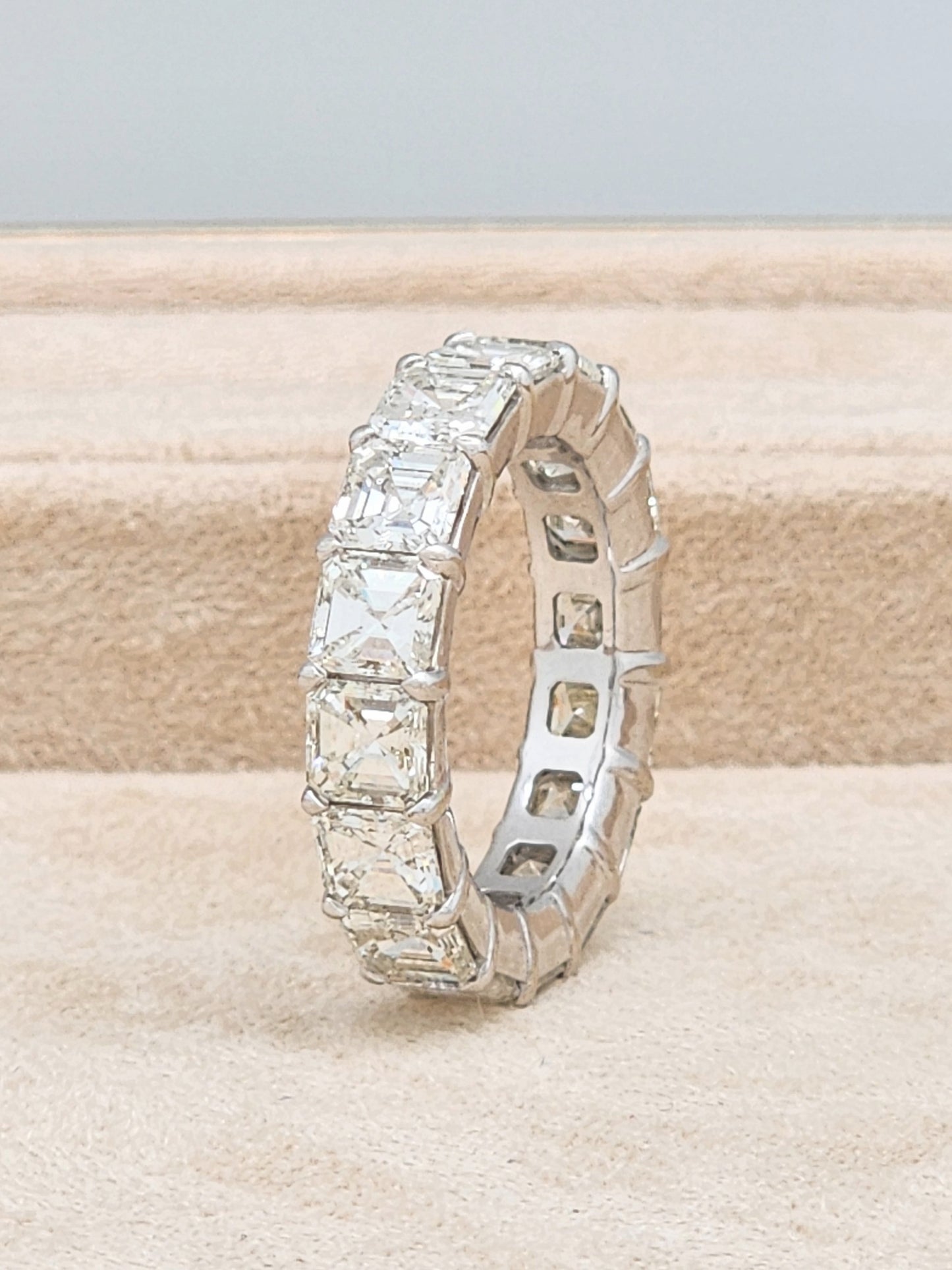 8.40 Carat Asscher Cut Diamond Eternity Band in 18KWG!!