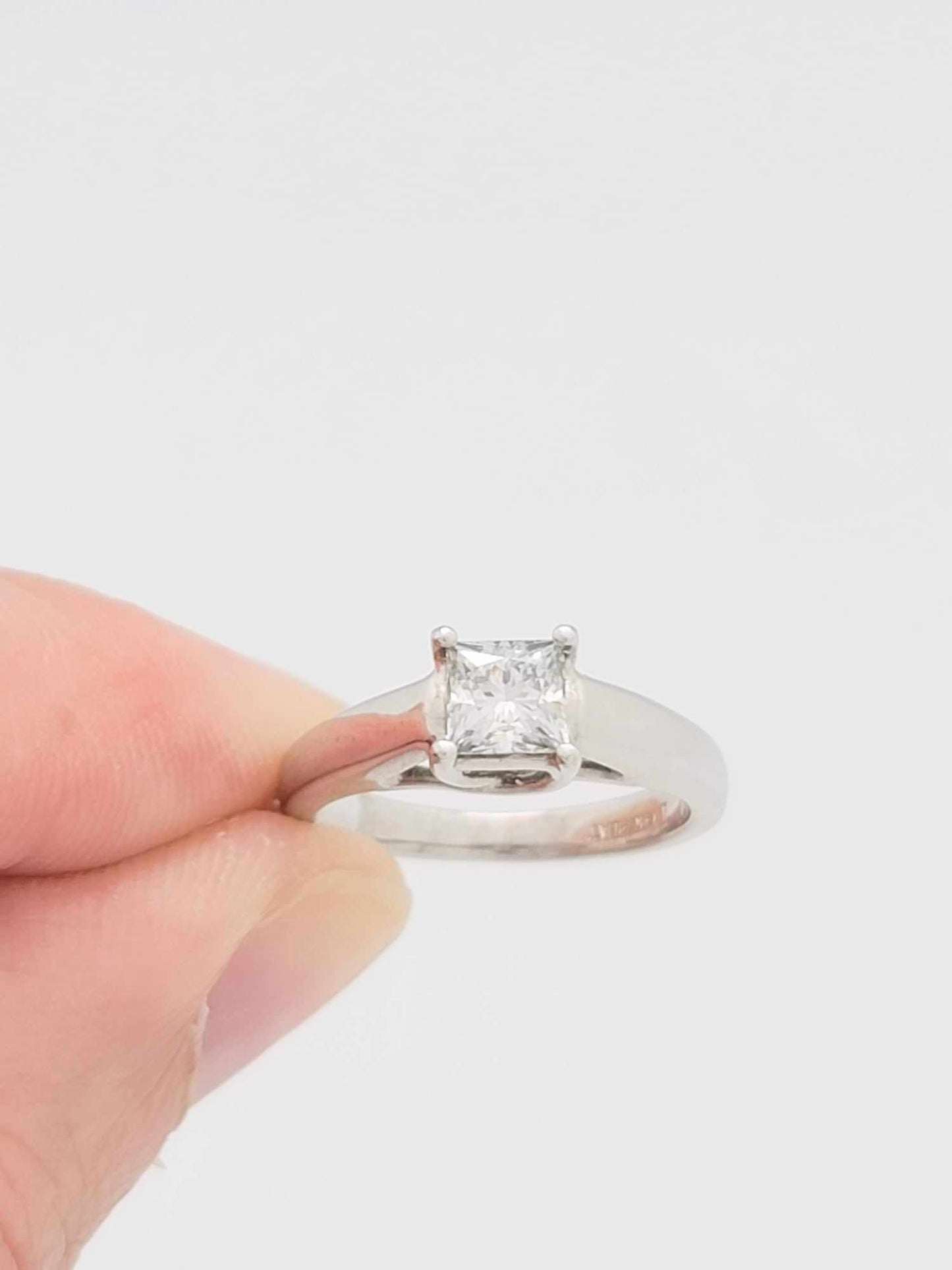 .70 Carat Tolkowski Ideal Princess Cut Diamond Engagement Ring in 14KWG & Platinum