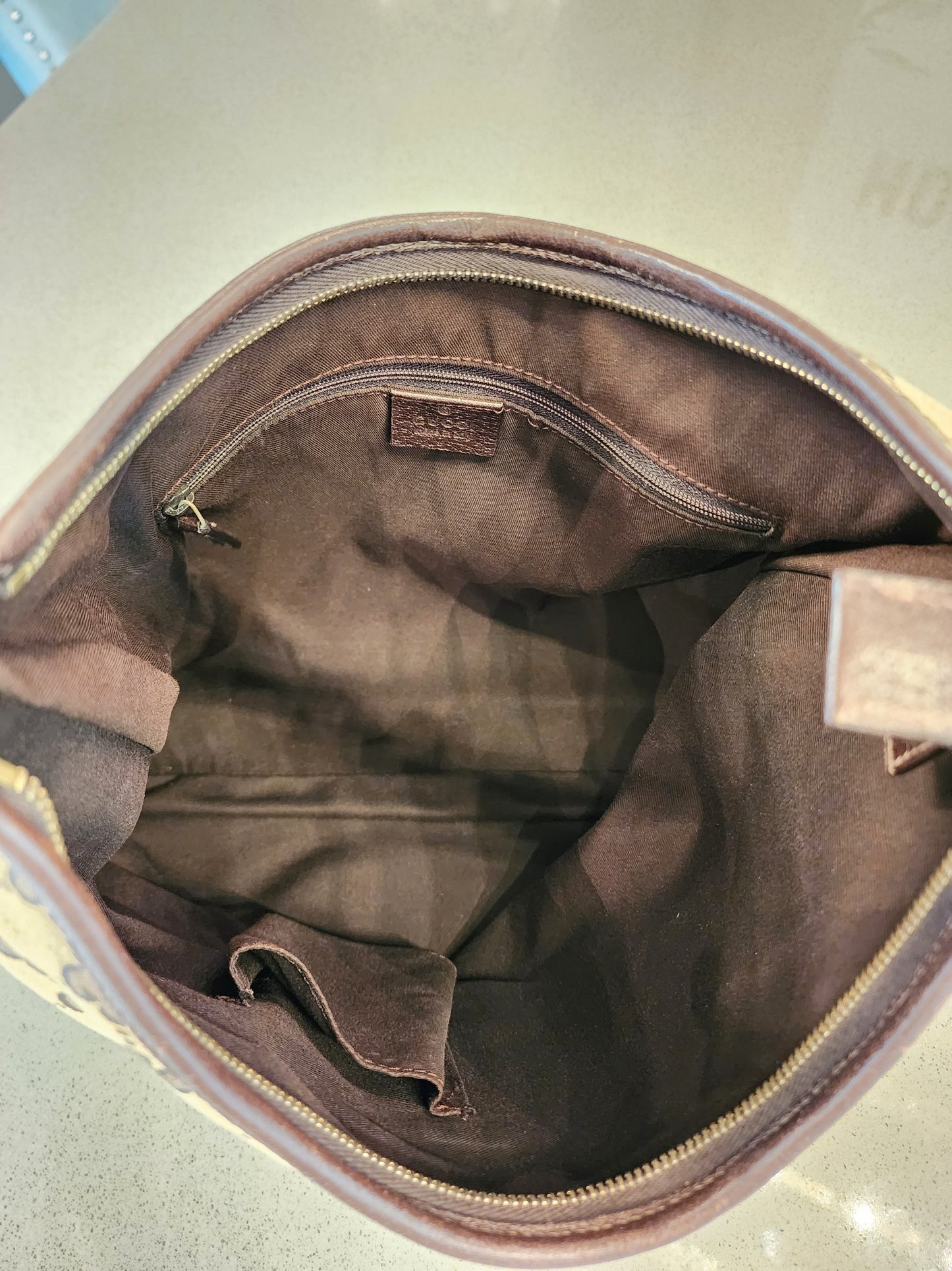 GUCCI Abbey D-Ring Large Hobo in Brown GG Canvas