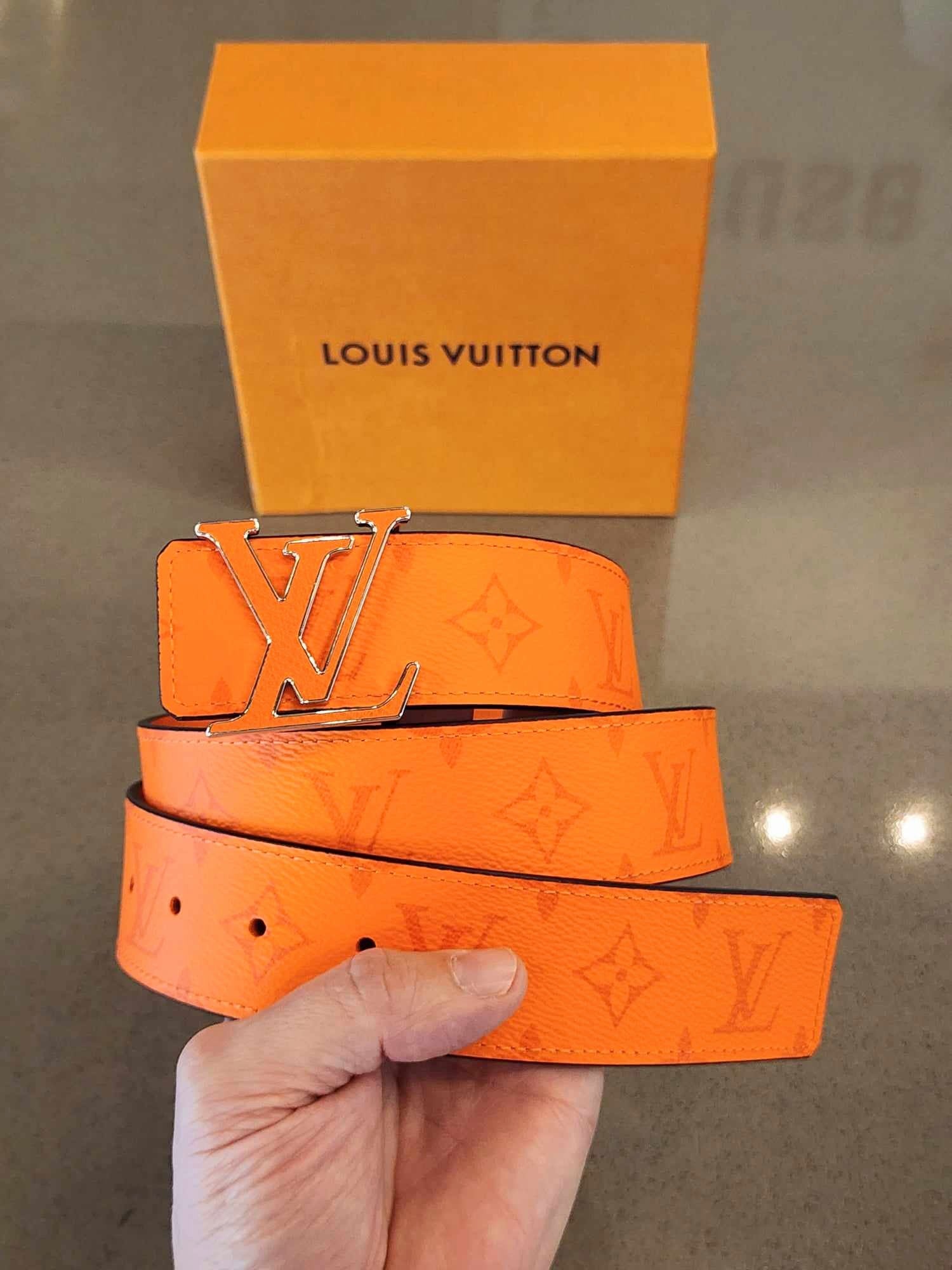 Louis Vuitton LV Initiales Silver Buckle Reversible Belt - The Lux