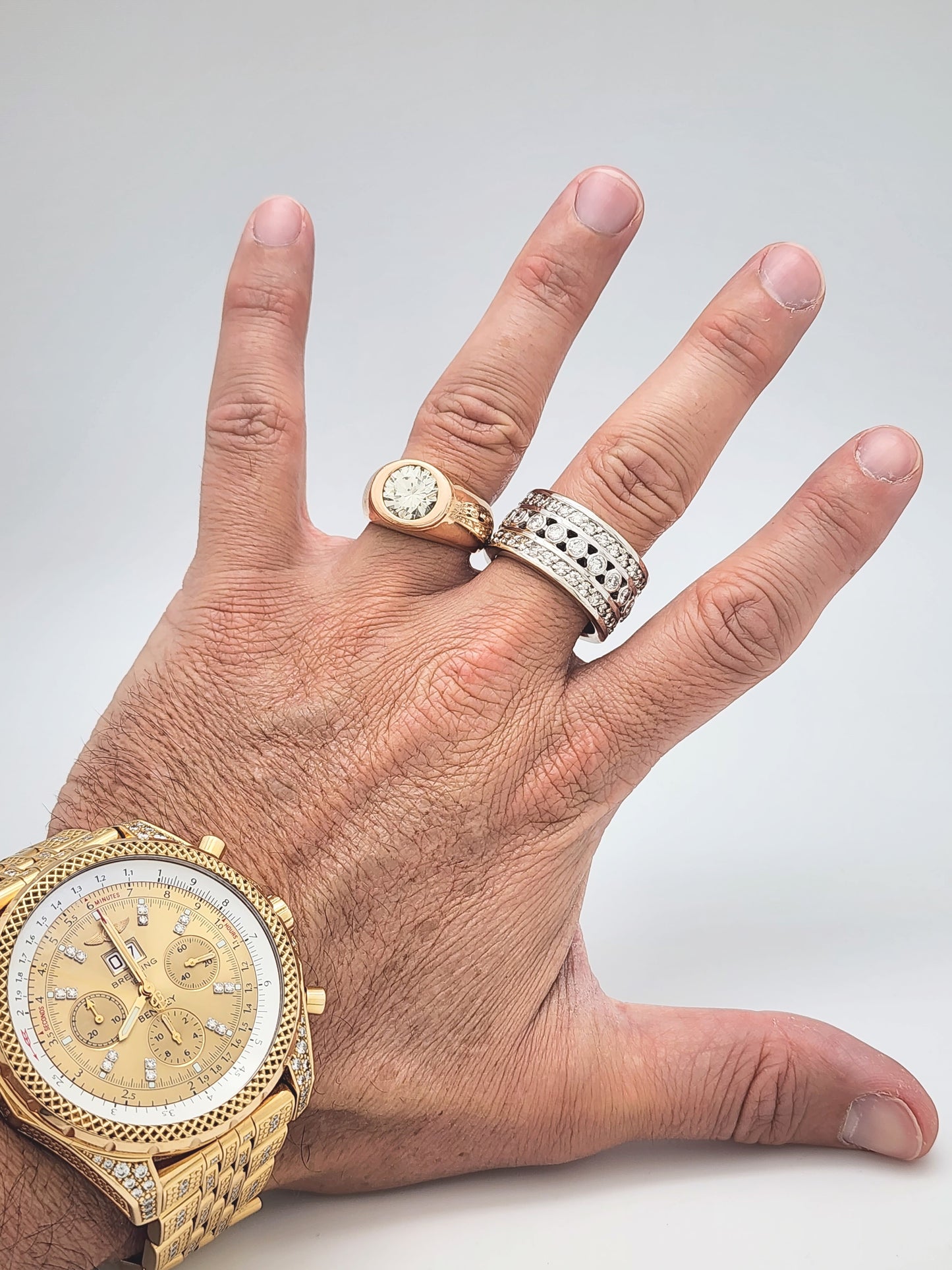 MASSIVE CUSTOM MEN'S 5.00 CARAT DIAMOND BAND in 14K!!!!