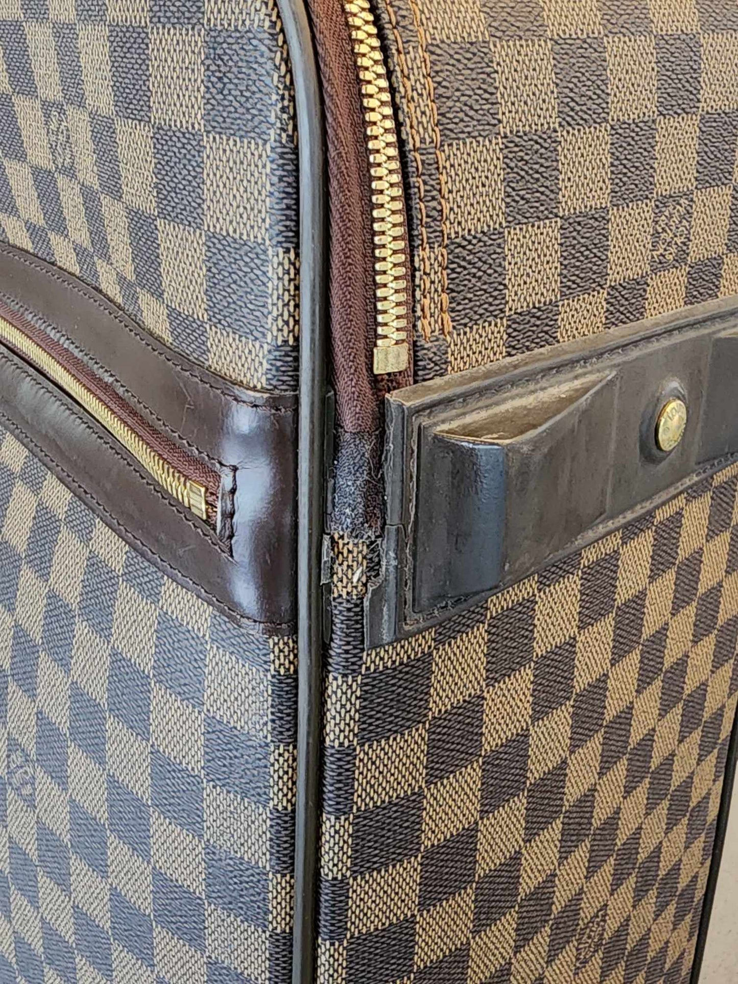 LOUIS VUITTON Damier Ebene Pegase 55 Travel Suitcase (Beautiful Bag but has Wear from Travel - Please See Pics)