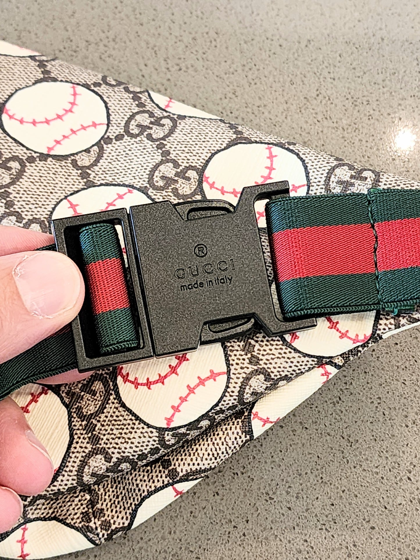 GUCCI GG Supreme Monogram Baseballs Web Children's/Women’s Belt Waist Bag