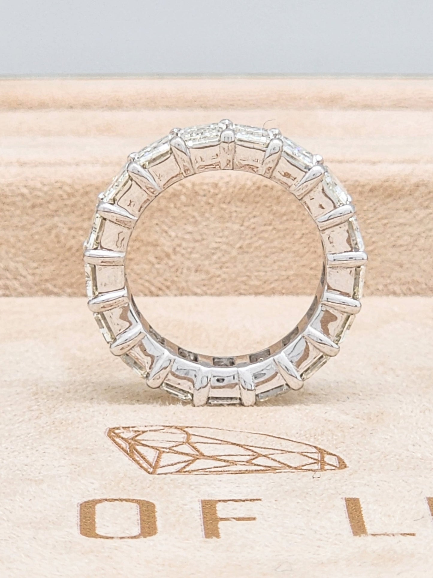 9.07 Carat Emerald Cut Diamond Eternity Band in 18KWG!!