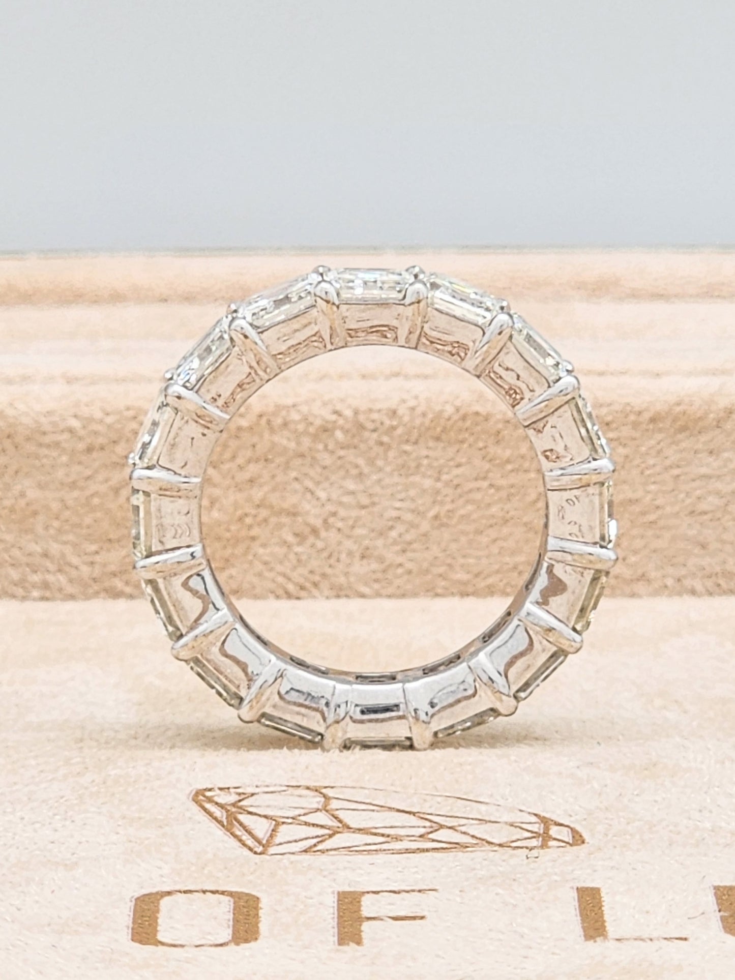 8.40 Carat Asscher Cut Diamond Eternity Band in 18KWG!!
