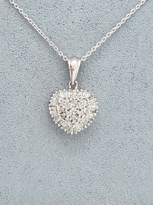 Diamond Heart Pendant & Necklace in 14KWG .50 Carats!!