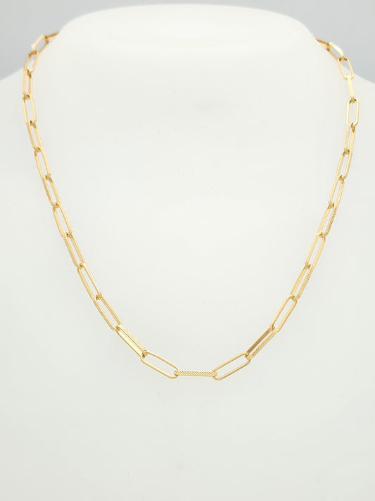16" PAPERCLIP Necklace in 14K Yellow Gold