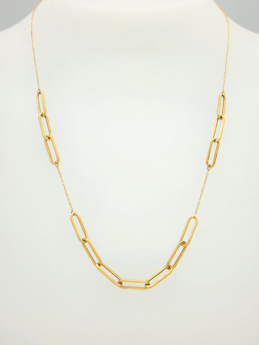 16.5" PAPERCLIP Necklace in 14K Yellow Gold