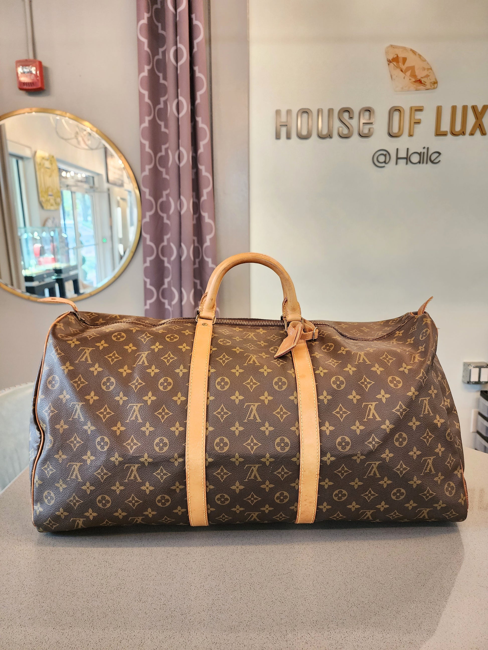 Louis Vuitton keepall 60 Monogram Brown Leather ref.631584 - Joli