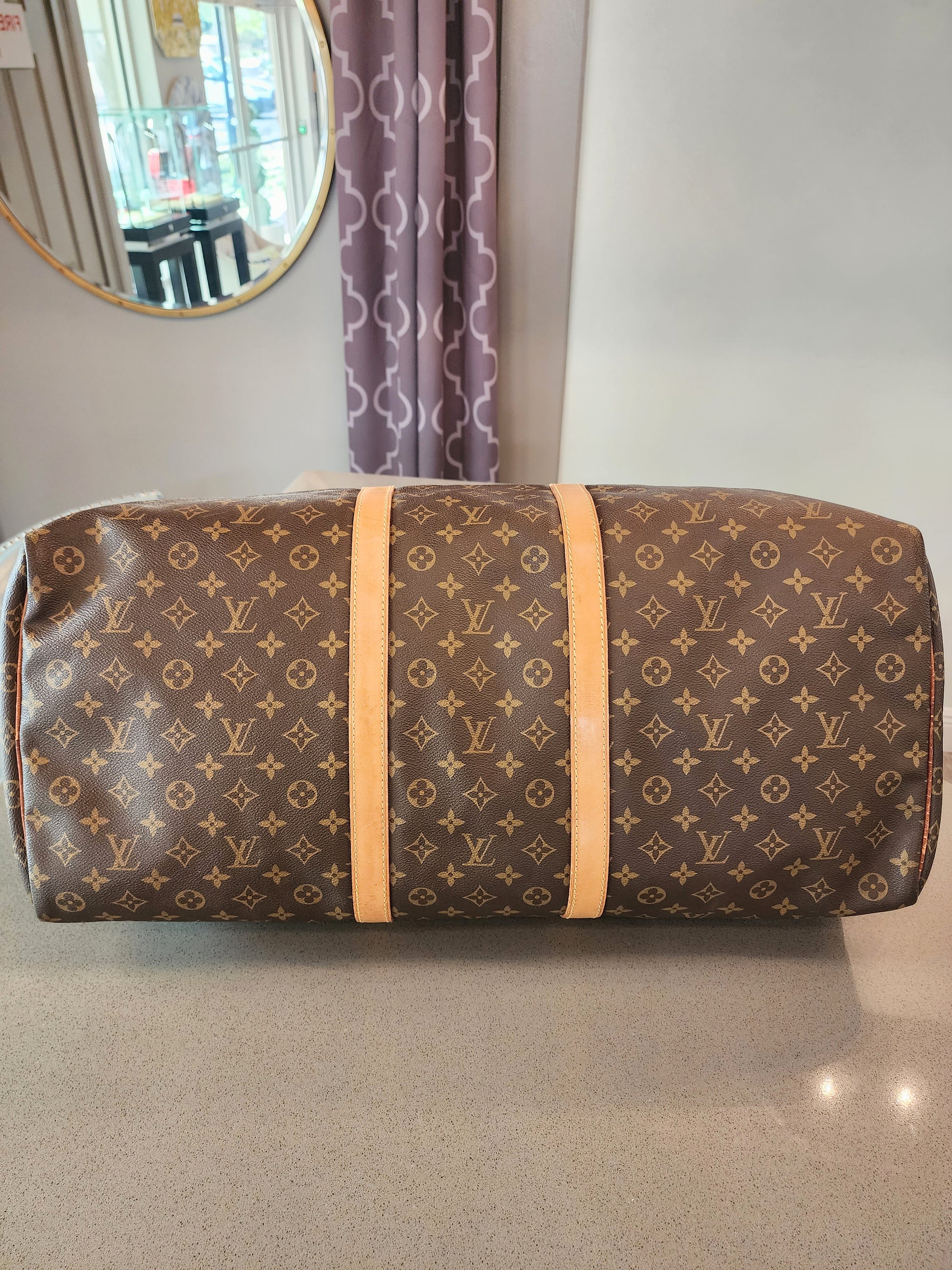 Louis Vuitton Keepall 55 Monogram Miroir Gold in Leather with Gold